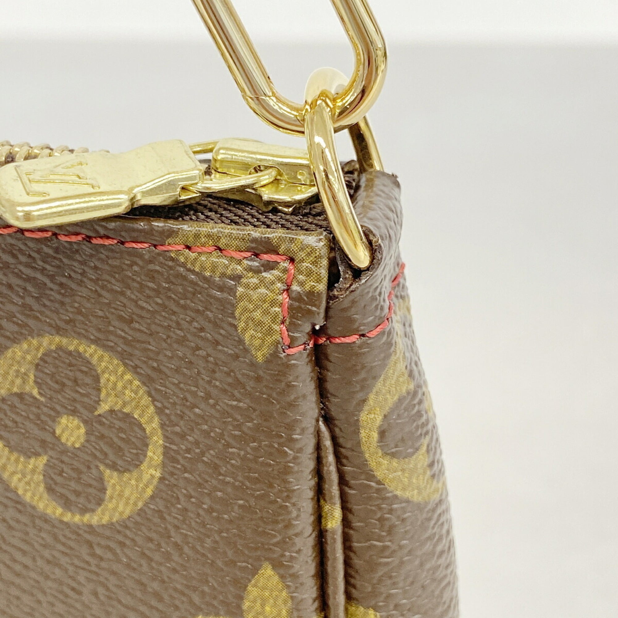 Louis Vuitton Brown Red Color Pouch (Pre-Owned)