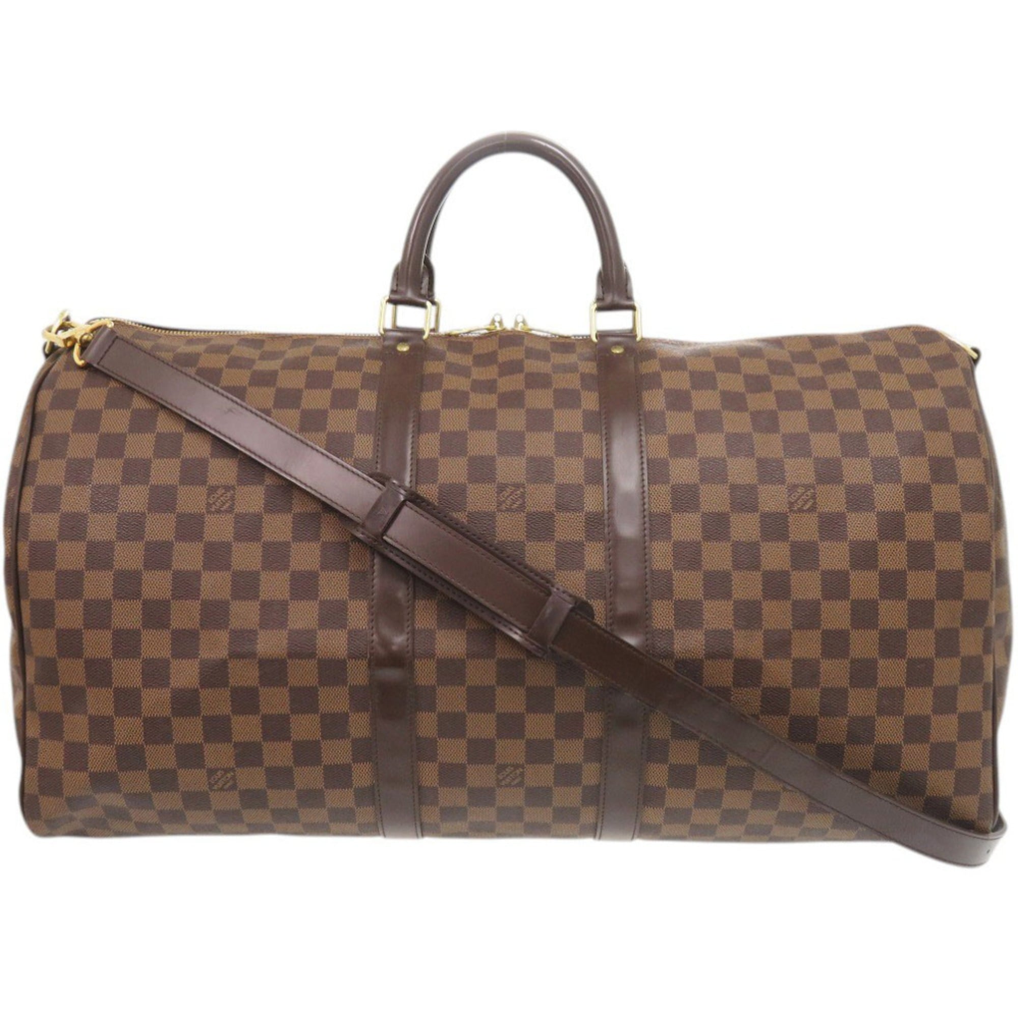 Louis Vuitton Damier Brown Damier Canvas Boston Bag (Pre-Owned)