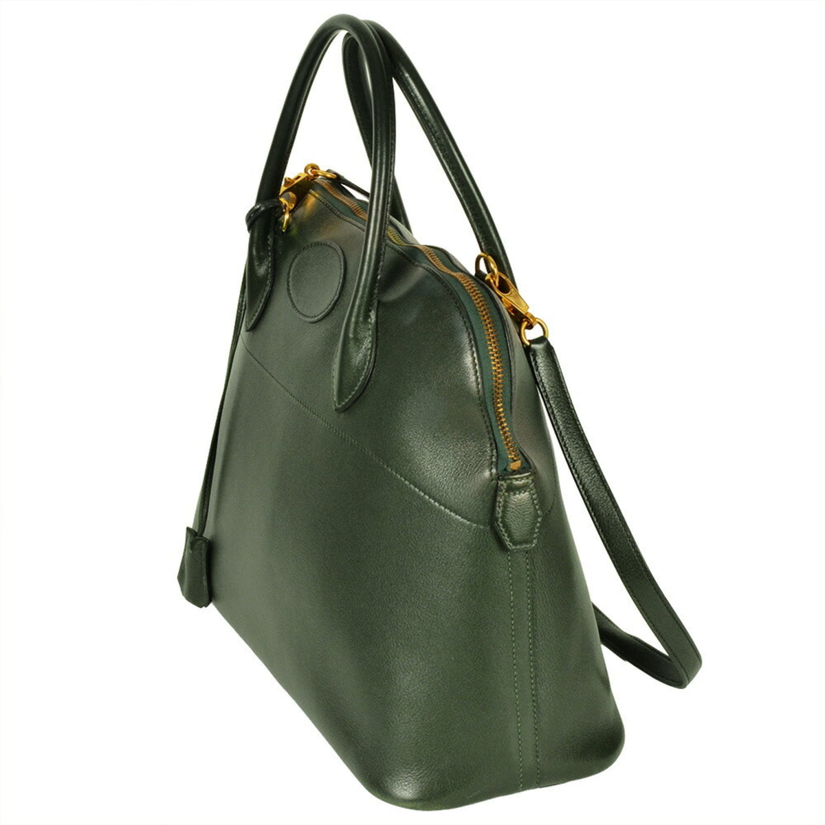Hermes Bolide Green Ardennes Leather Handbag (Pre-Owned)