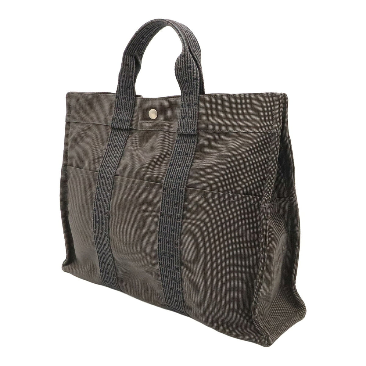 Hermes Gray Fabric Handbag Tote Bag (Pre-Owned)
