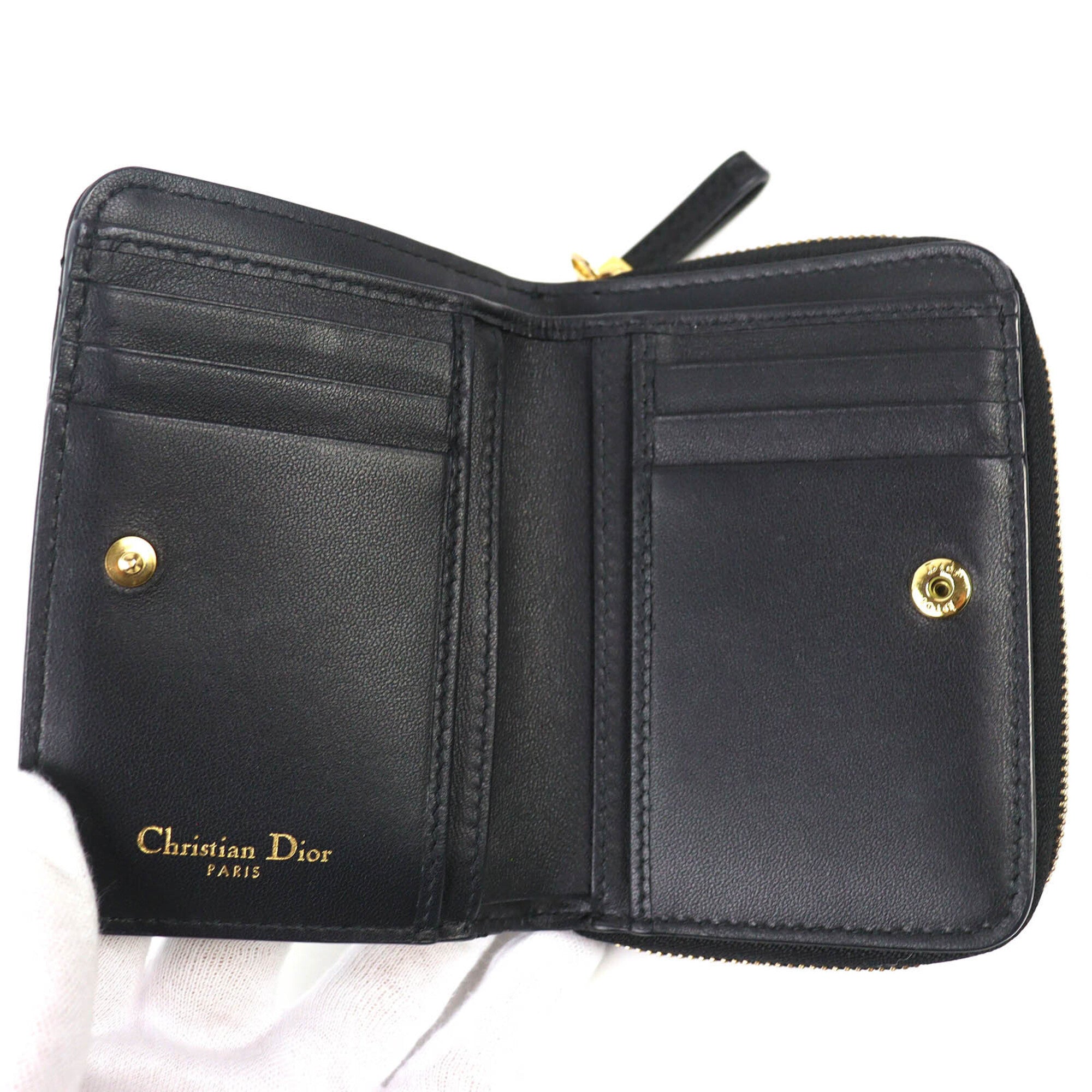 Christian Dior Black Leather Wallet (Bi-Fold) (Pre-Owned)