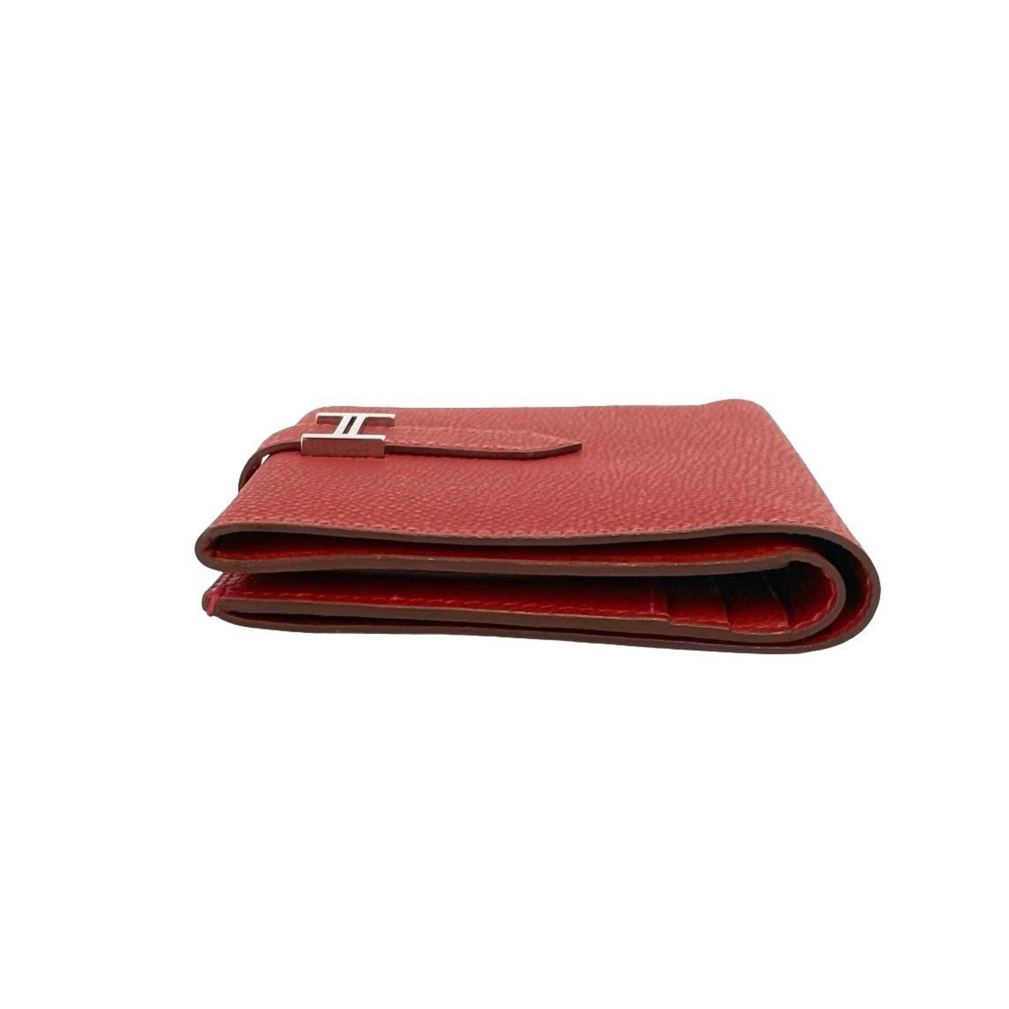 Hermes Red Color Epsom Leather Wallet (Bi-Fold) (Pre-Owned)