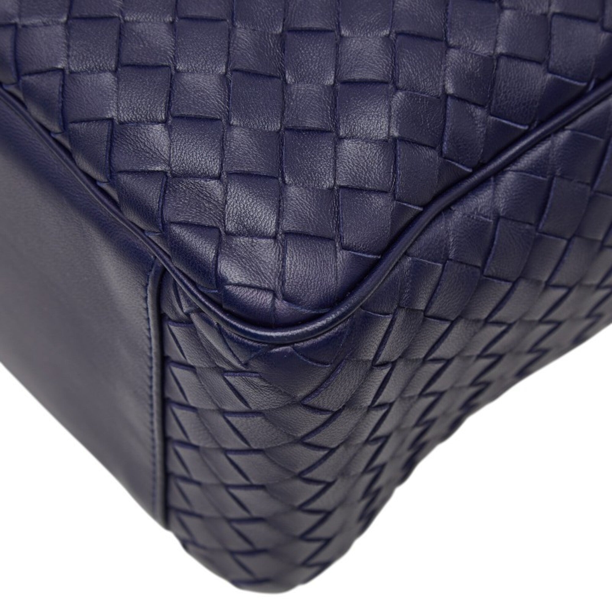 Bottega Veneta Navy Leather Handbag Shoulder Bag (Pre-Owned)