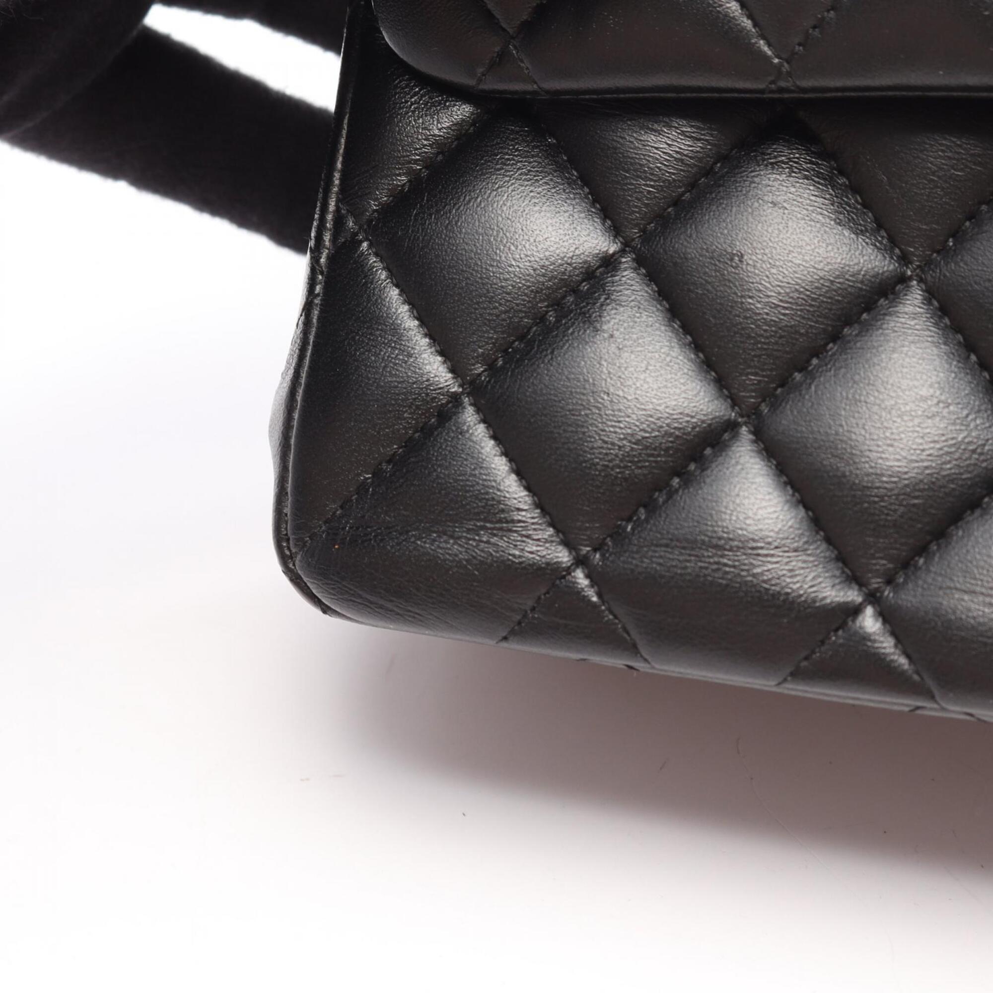 Chanel Black Leather Handbag Shoulder Bag (Pre-Owned)