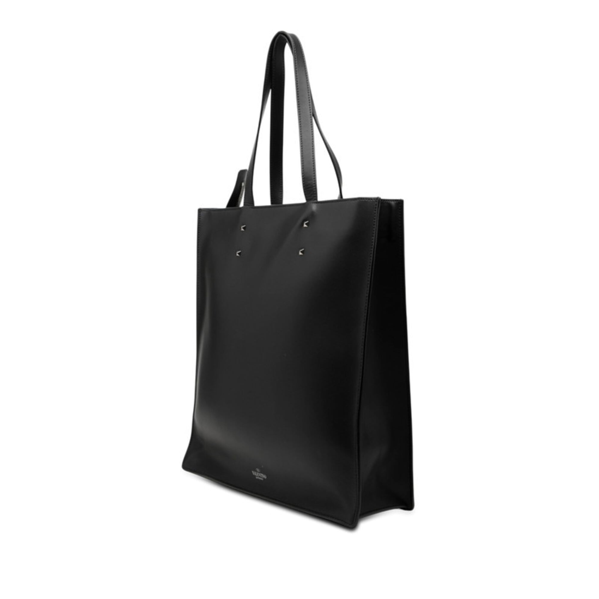 Valentino Black Leather Handbag Tote Bag (Pre-Owned)