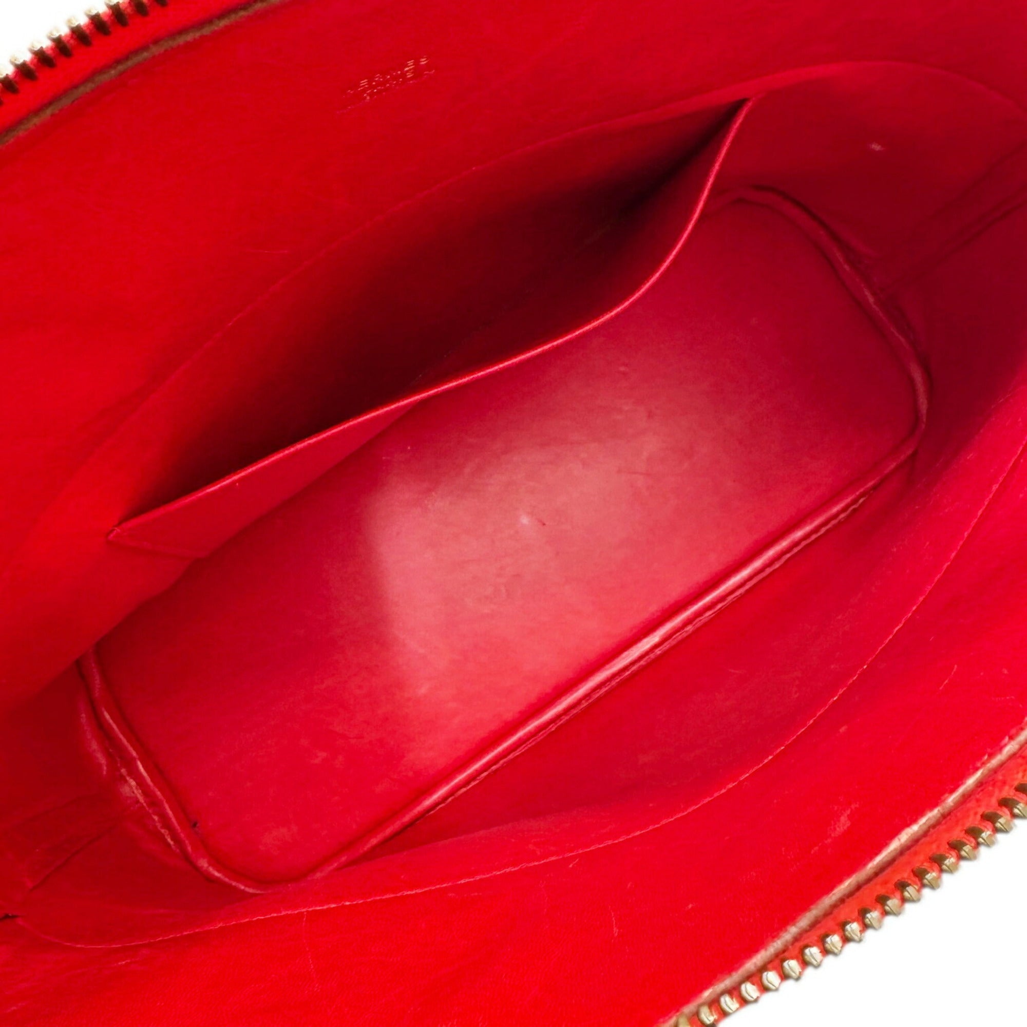 Hermes Khaki Rouge Garance Toile Officier Box Calf Leather Handbag Shoulder Bag (Pre-Owned)