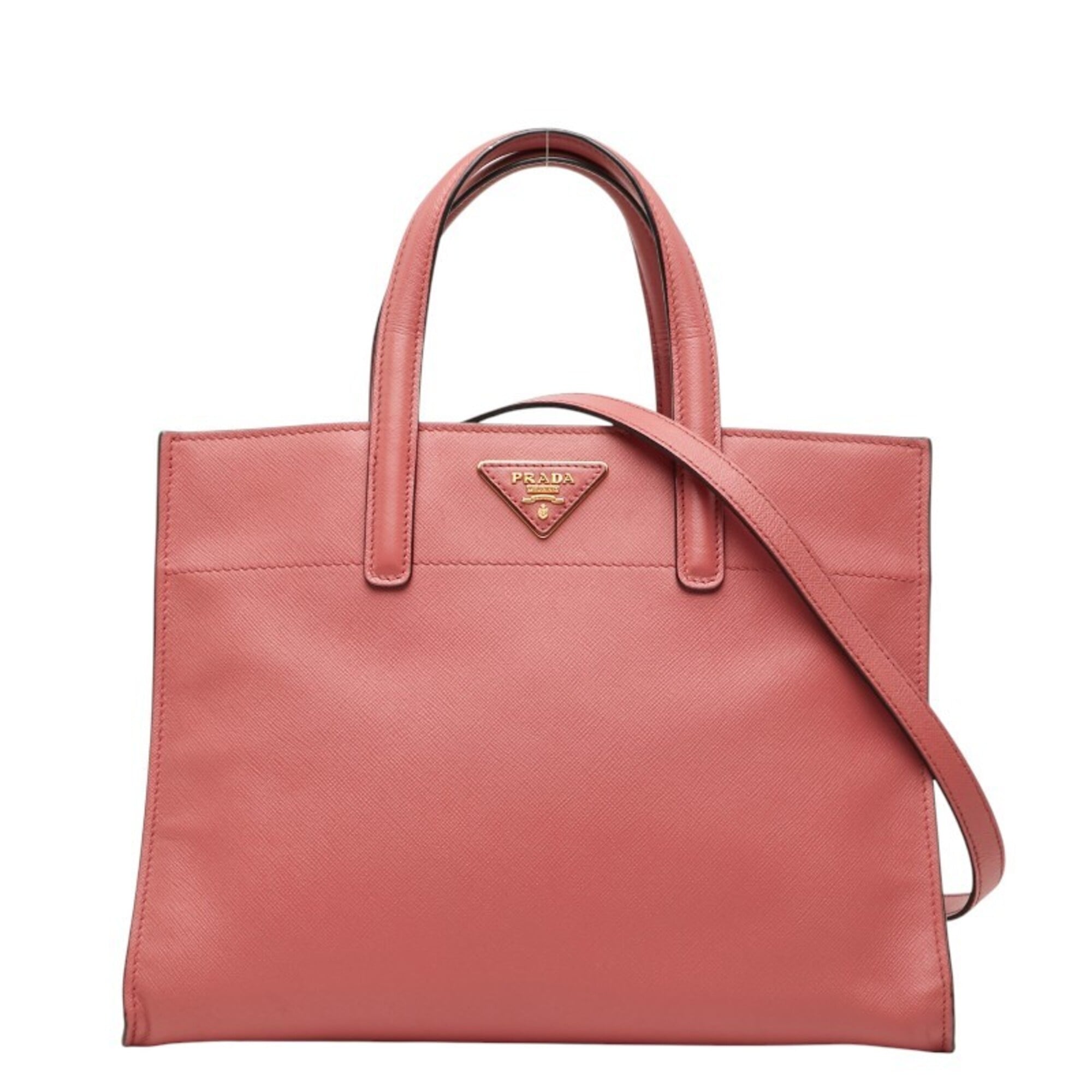 Prada Pink Leather Handbag Shoulder Bag (Pre-Owned)