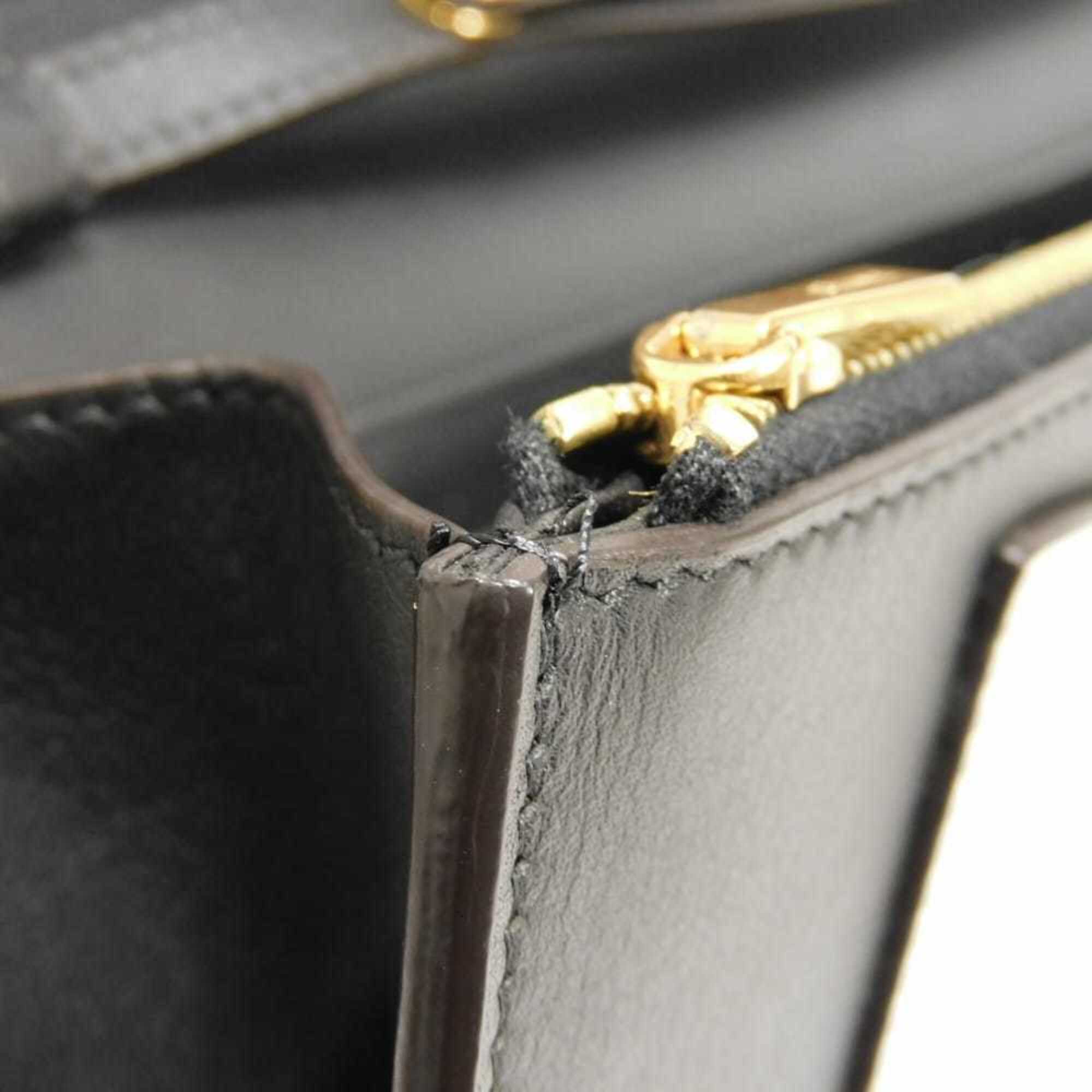 Celine Black White Leather Clutch Bag Shoulder Bag (Pre-Owned)