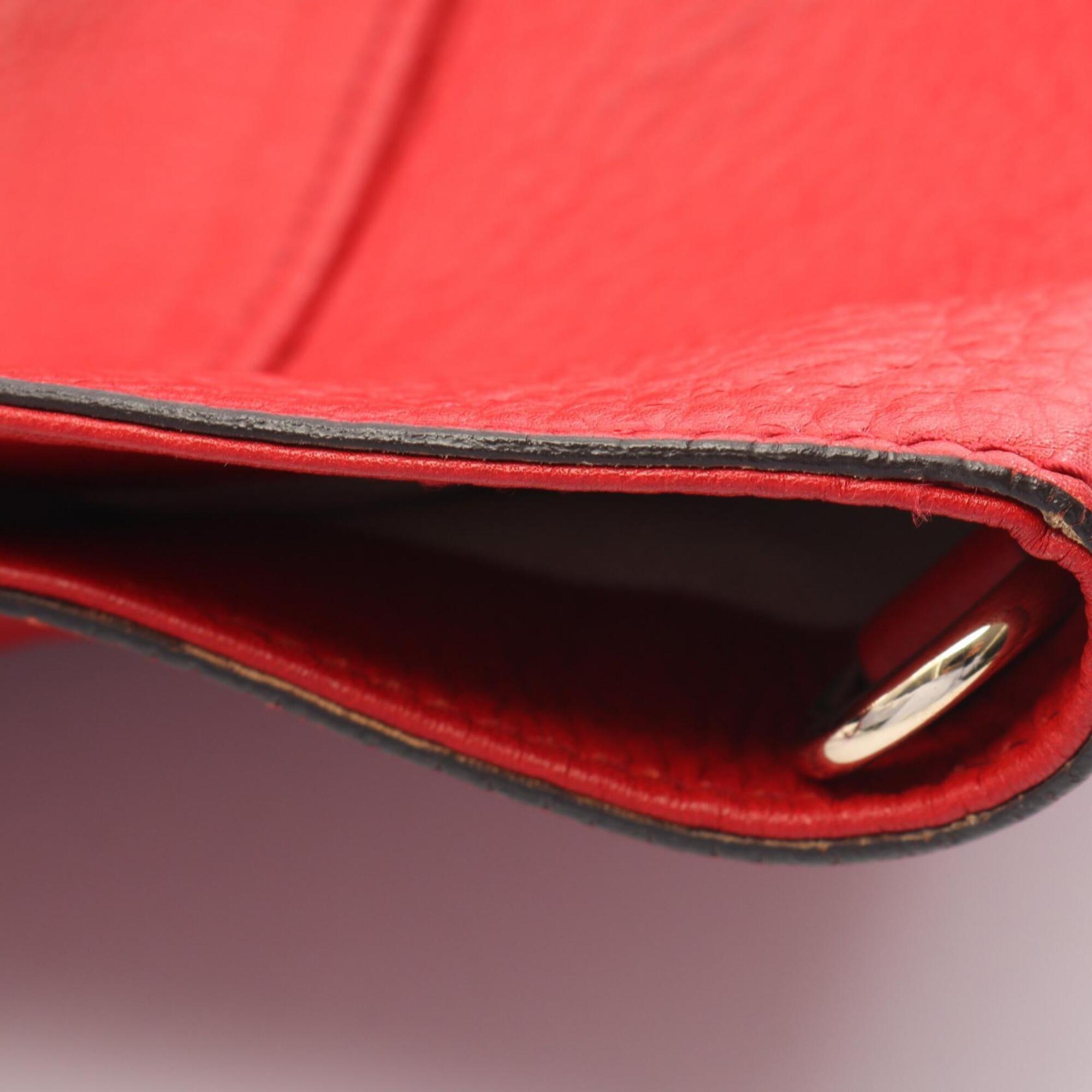 Gucci Red Color Leather Handbag Tote Bag (Pre-Owned)