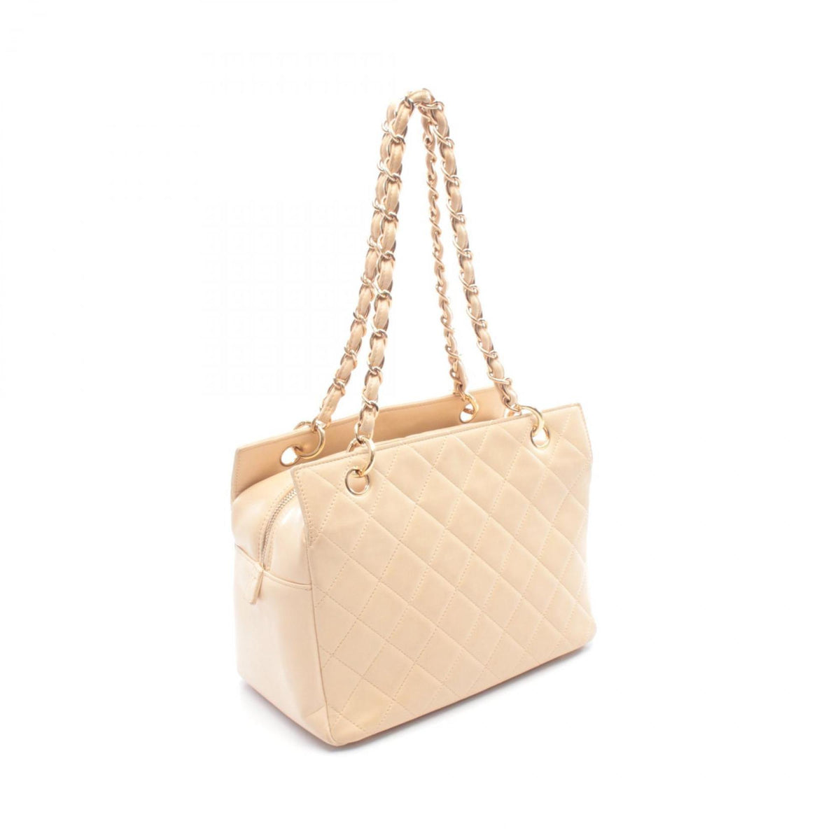 Chanel Beige Leather Handbag Shoulder Bag (Pre-Owned)