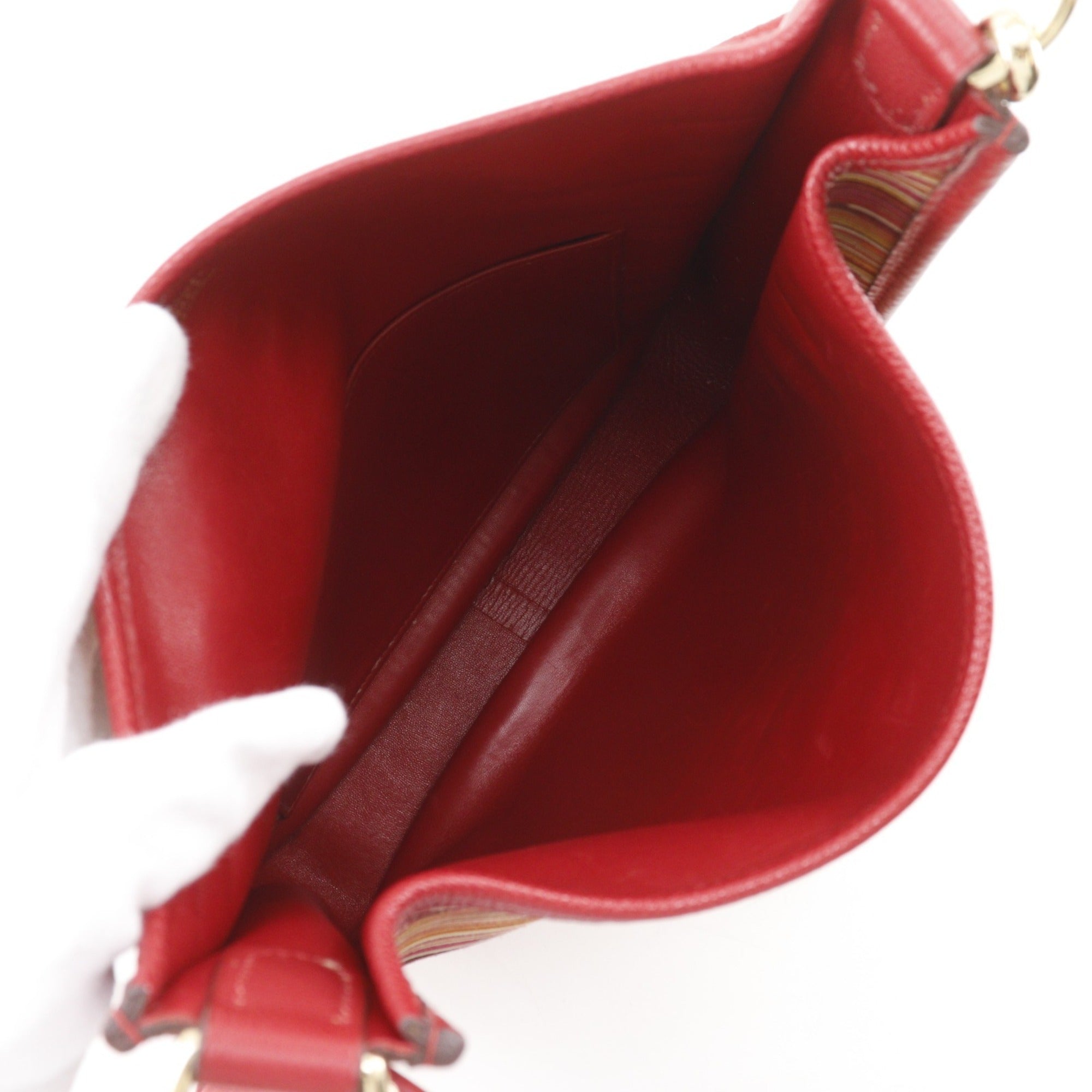 Hermes Evelyne Red Color Vibrato Leather Shoulder Bag (Pre-Owned)
