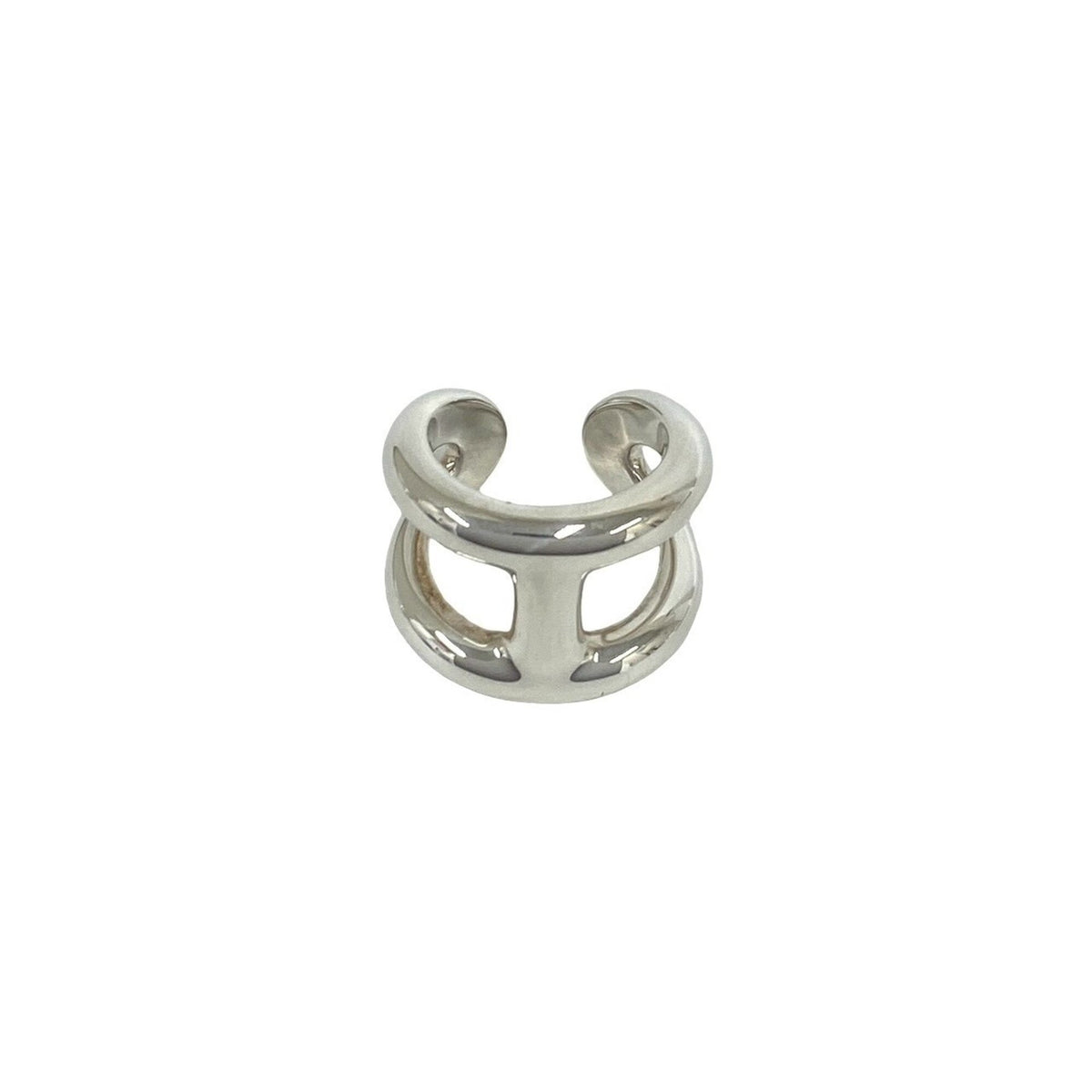 Hermes Silver Silver 925 Band Ring (Pre-Owned)