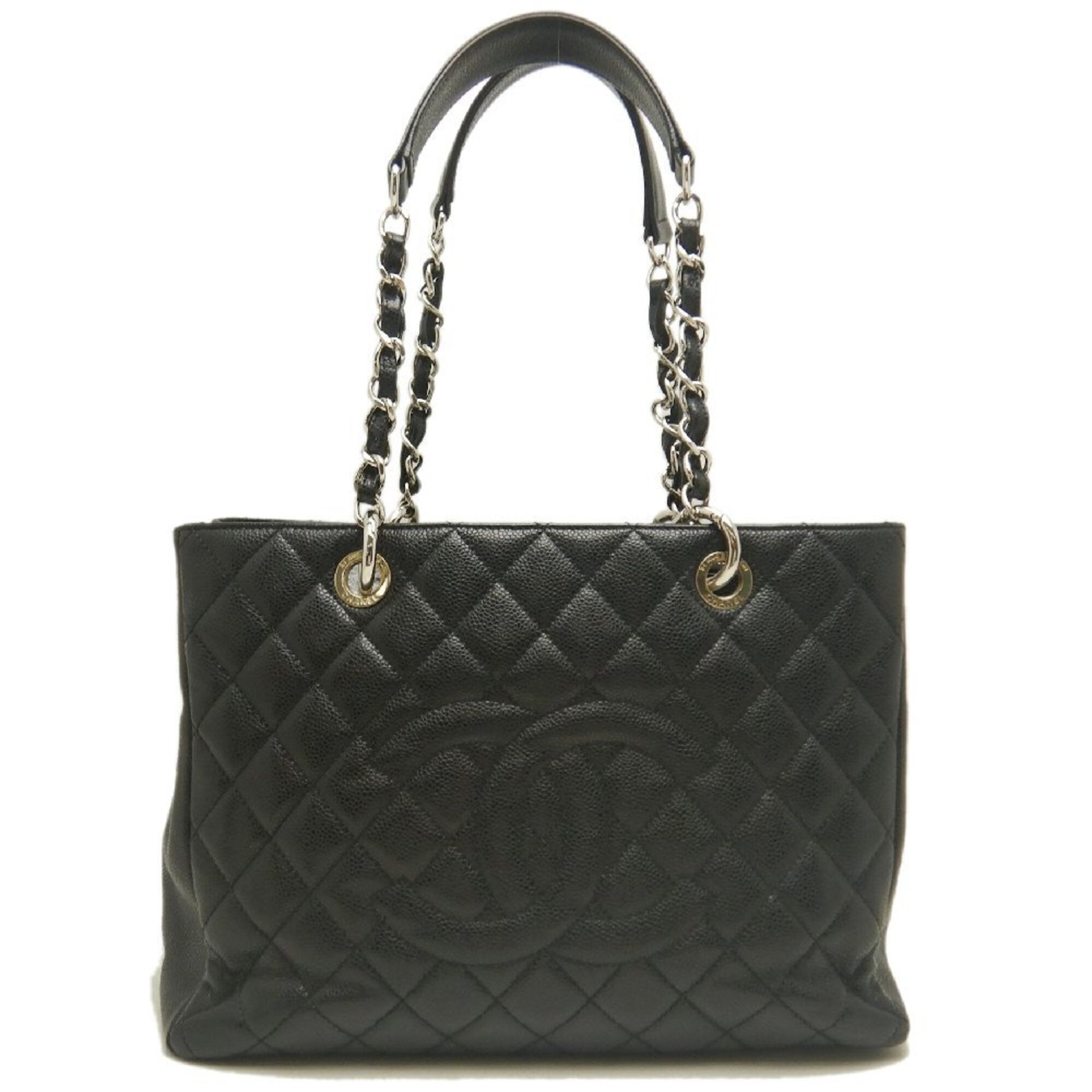 Chanel Black Grained Calfskin Tote Bag (Pre-Owned)