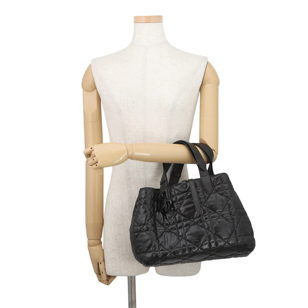 Christian Dior Black Leather Handbag Pouch Tote Bag (Pre-Owned)