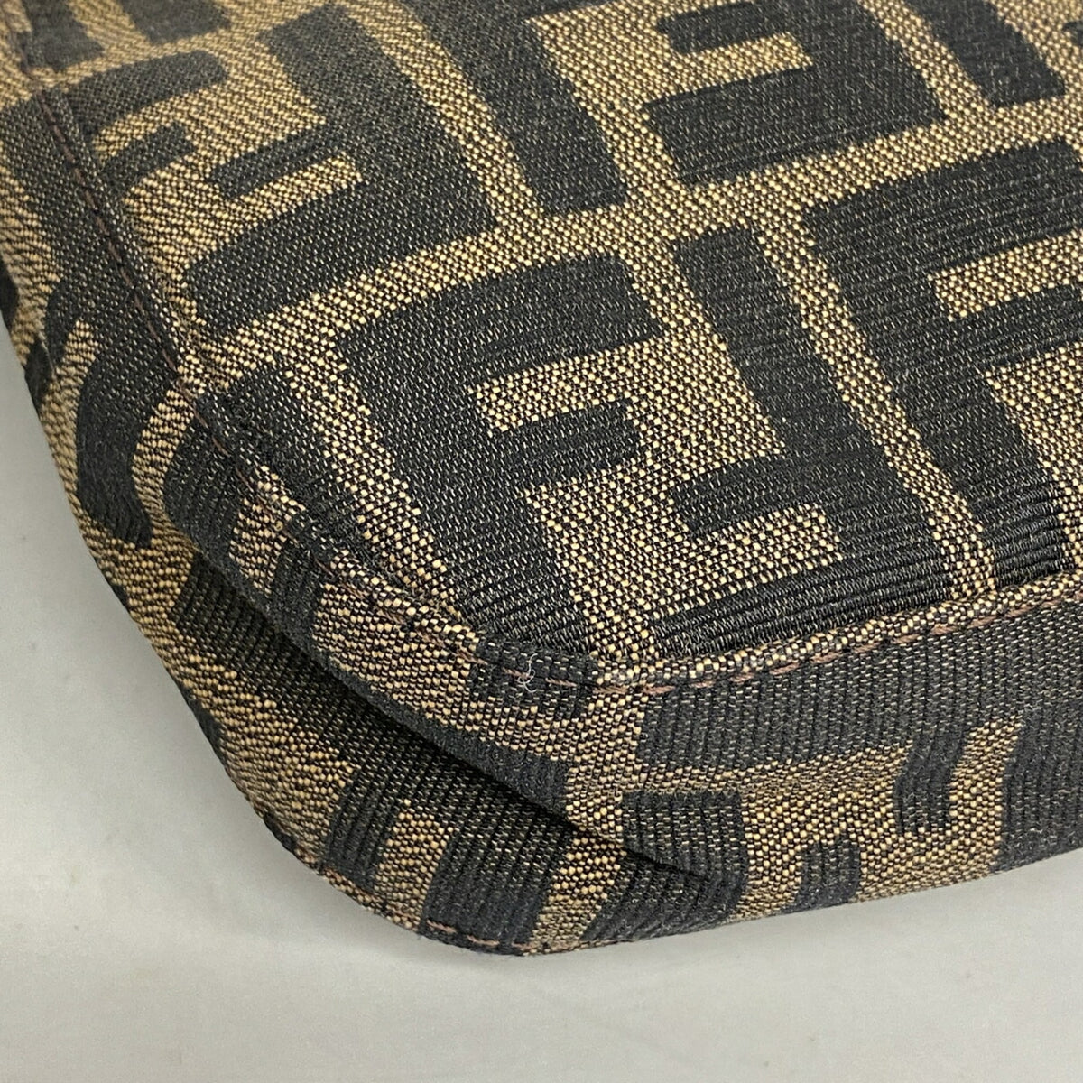 Fendi Brown Nylon Canvas Shoulder Bag (Pre-Owned)