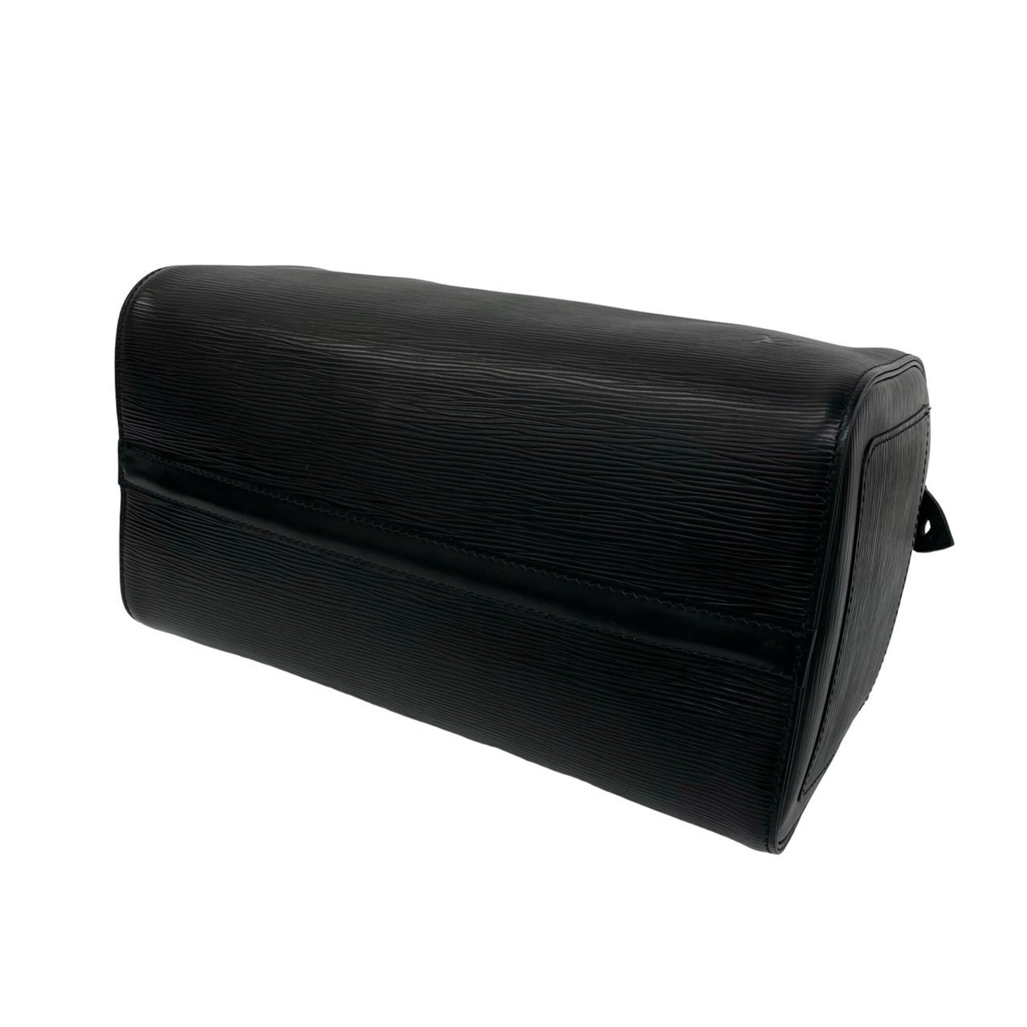 Louis Vuitton Black Leather Boston Bag Handbag (Pre-Owned)