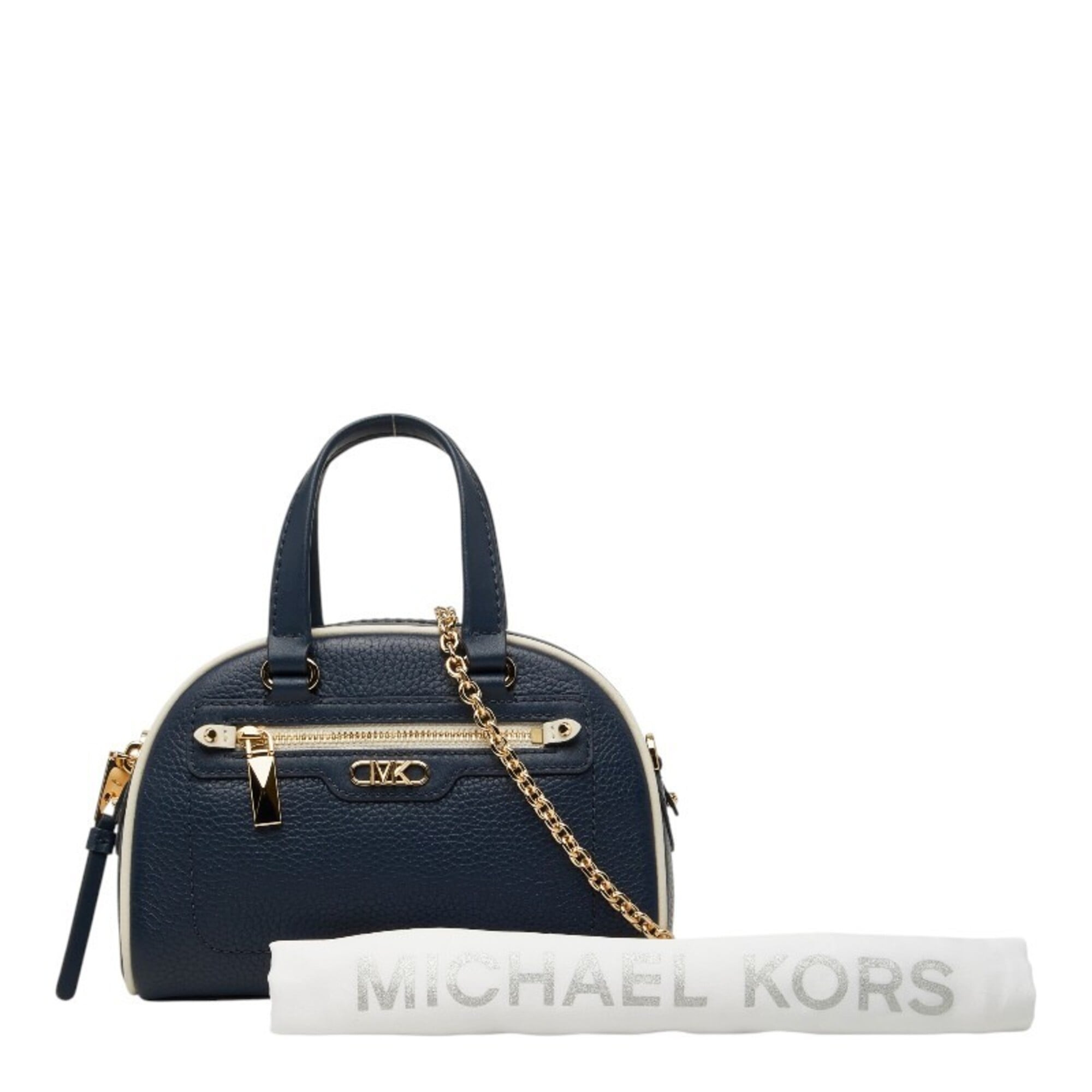 Michael Kors Navy Leather Handbag Shoulder Bag (Pre-Owned)