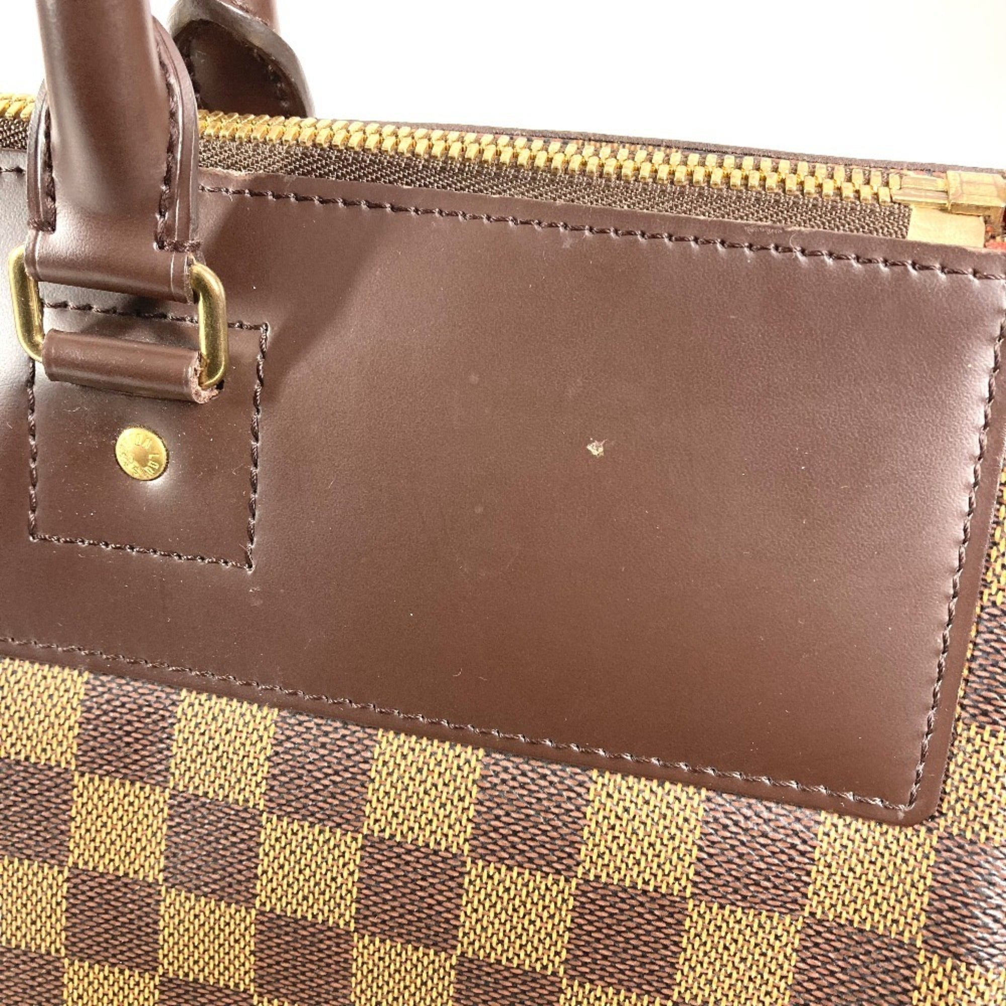 Louis Vuitton Brown Damier Canvas Ebene Damier Canvas Boston Bag Handbag Tote Bag (Pre-Owned)