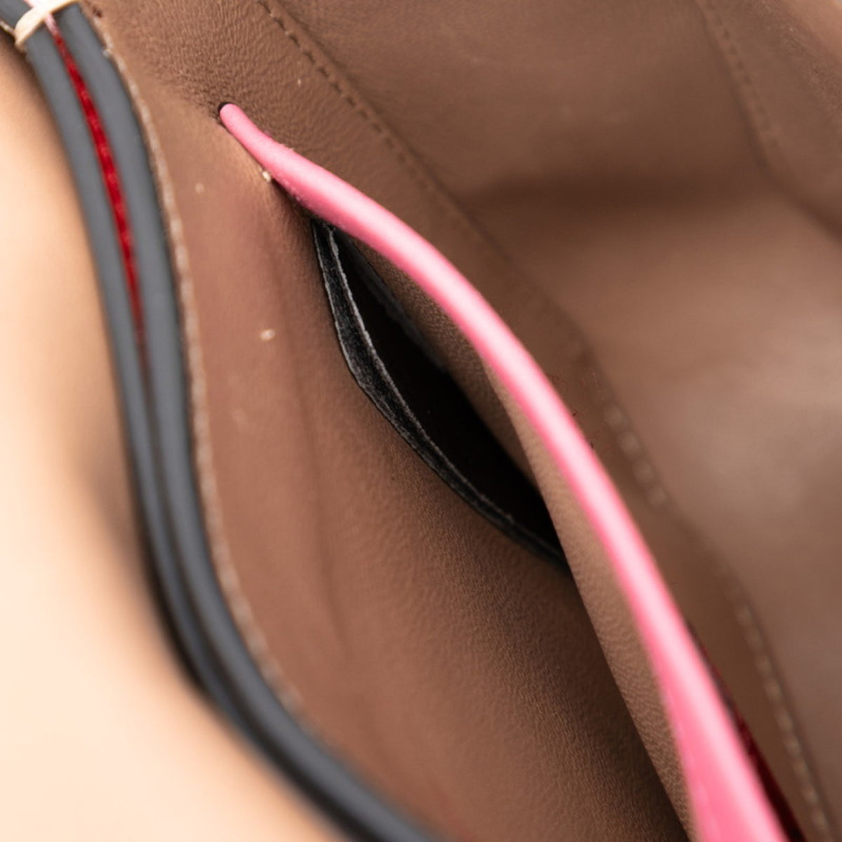 Valentino Pink Red Color Wine Leather Shoulder Bag (Pre-Owned)