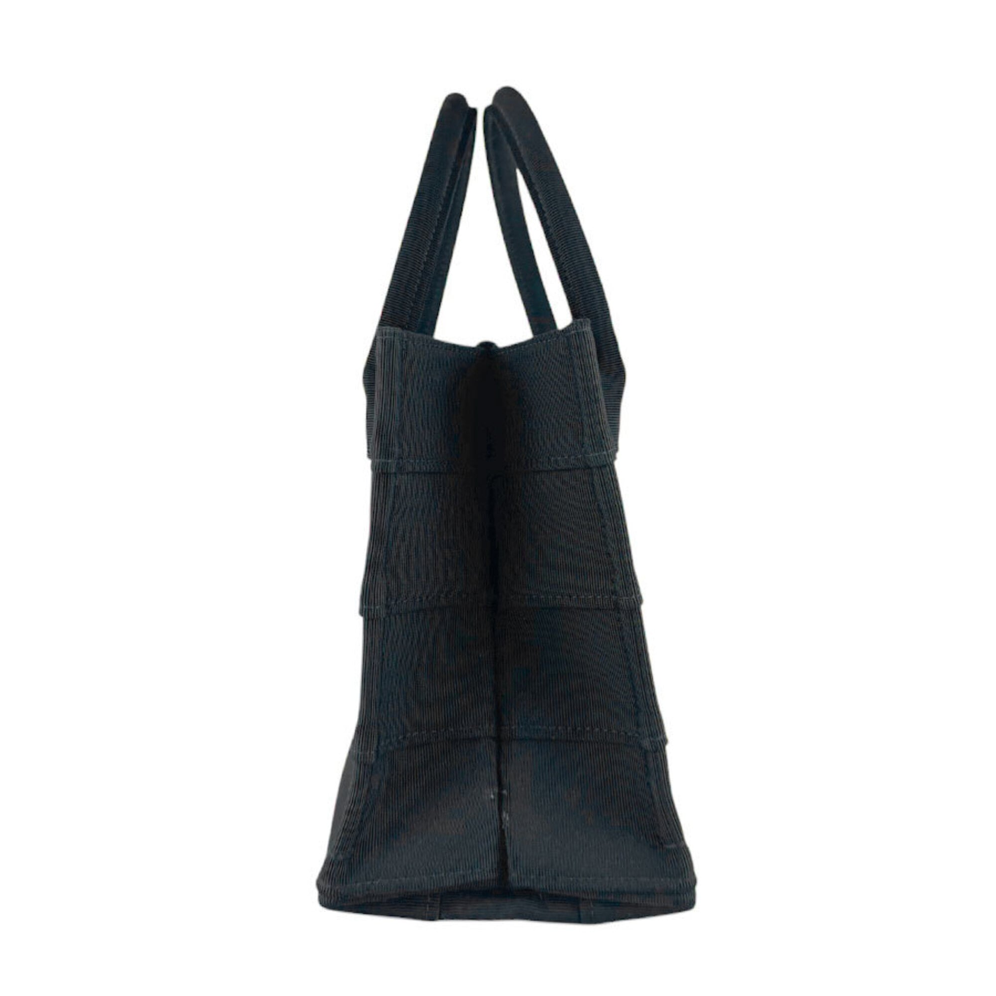 Salvatore Ferragamo Black Canvas Handbag Tote Bag (Pre-Owned)