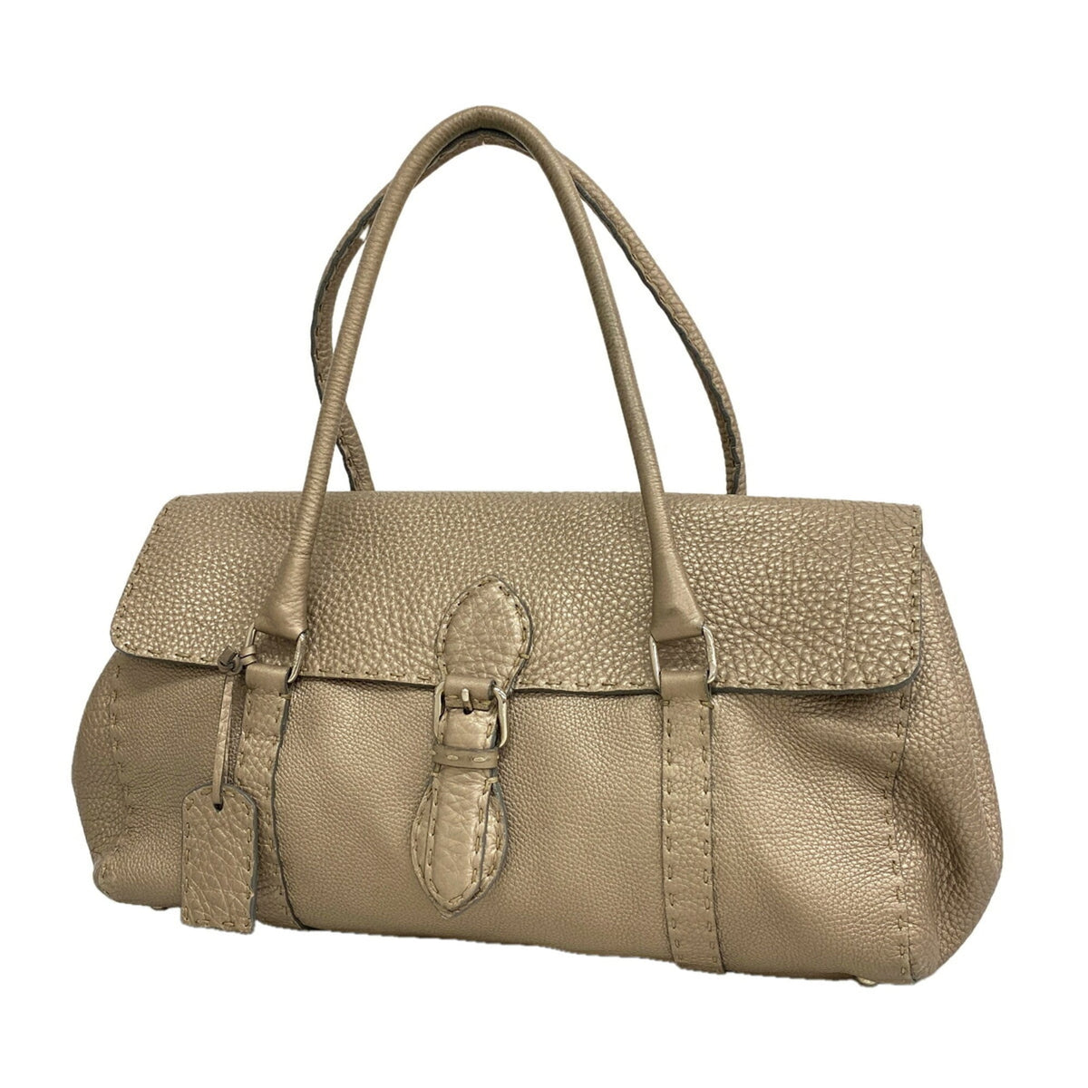 Fendi Grayish Leather Tote Bag (Pre-Owned)