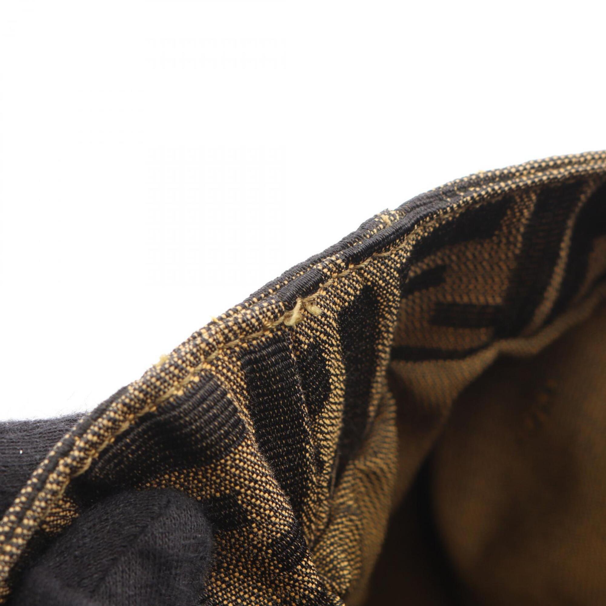 Fendi Brown Canvas Leather Handbag Tote Bag (Pre-Owned)