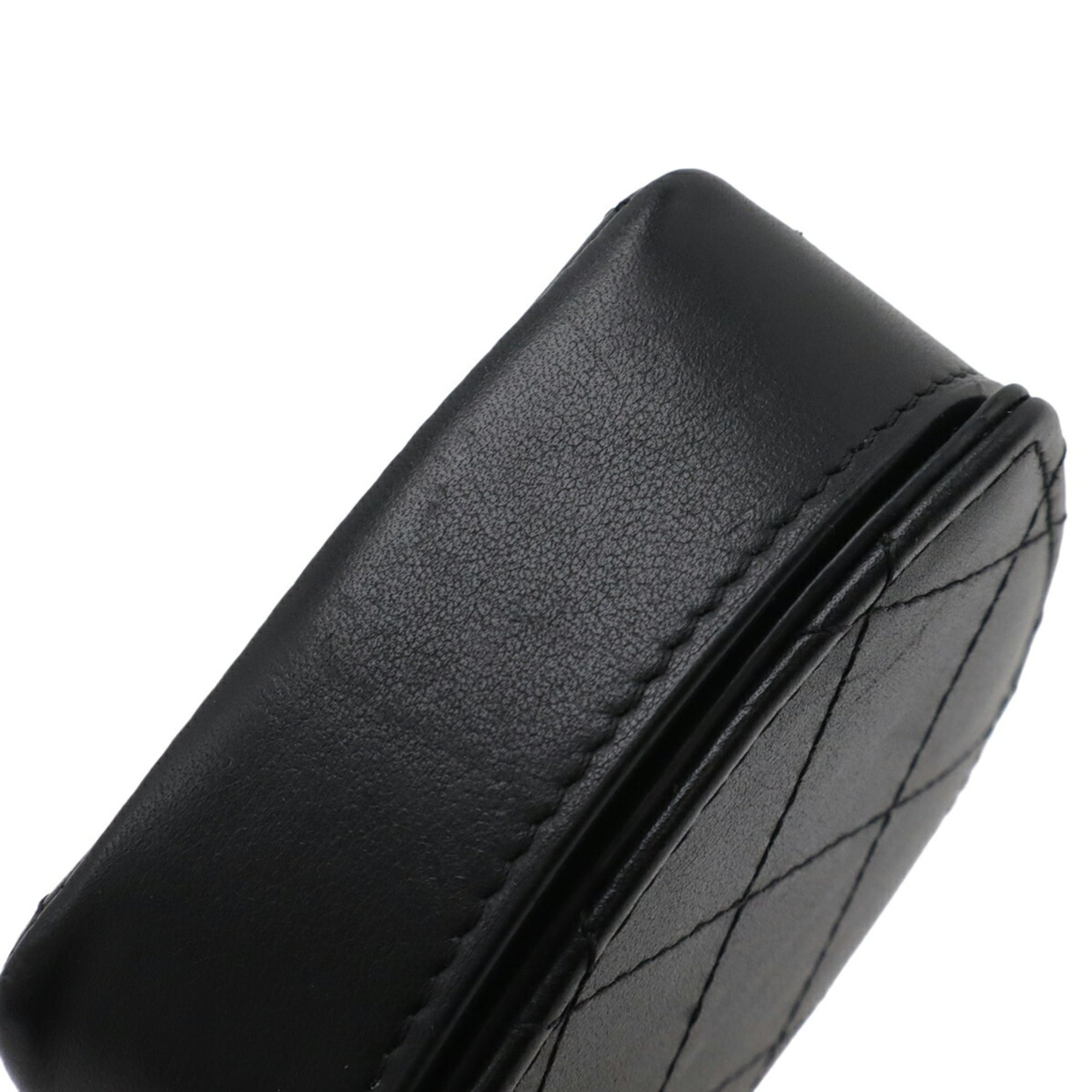 Chanel Black Leather Coin Purse/Coin Case (Pre-Owned)