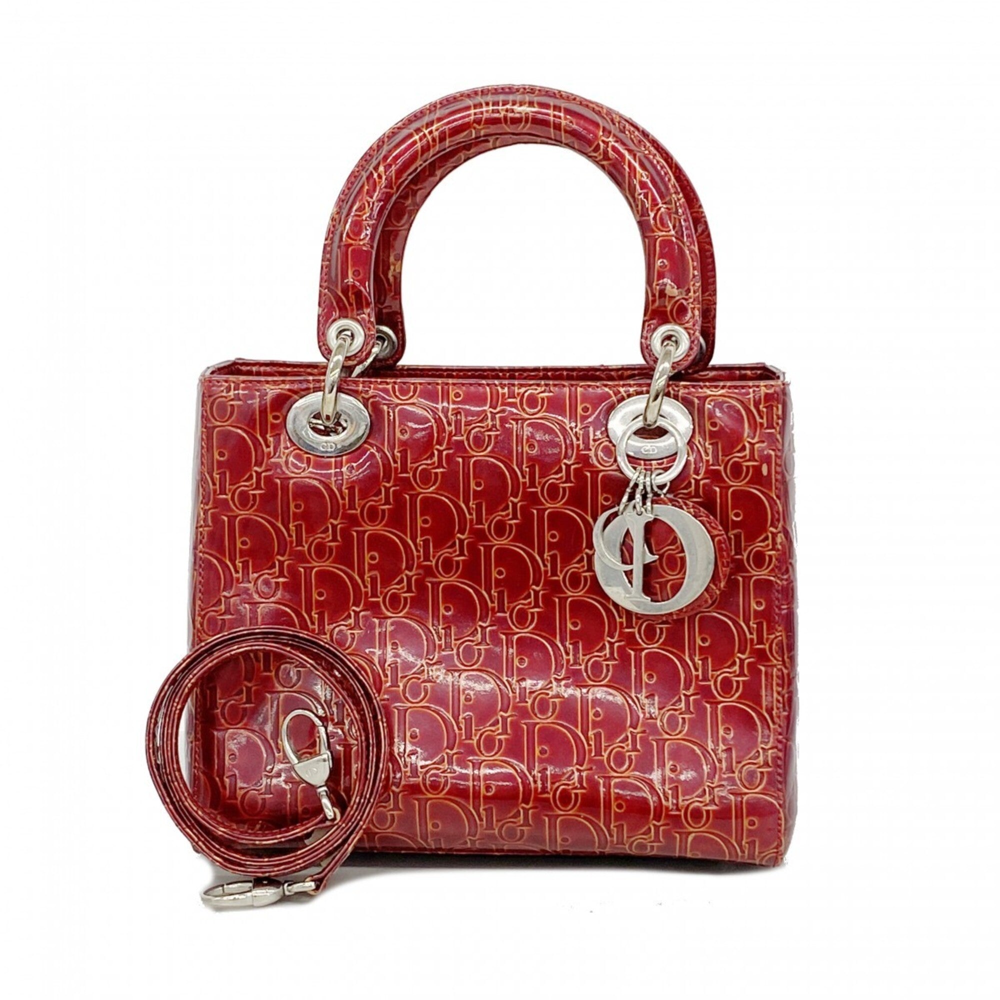 Christian Dior Red Color Leather Handbag (Pre-Owned)