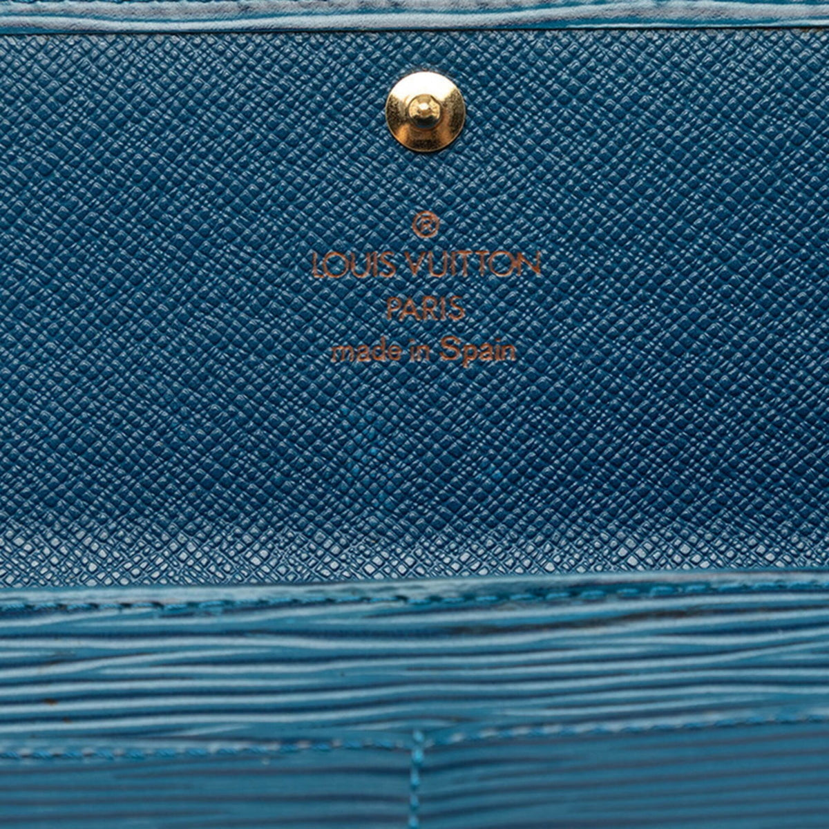 Louis Vuitton Toledo Blue Leather Long Wallet (Bi-Fold) (Pre-Owned)
