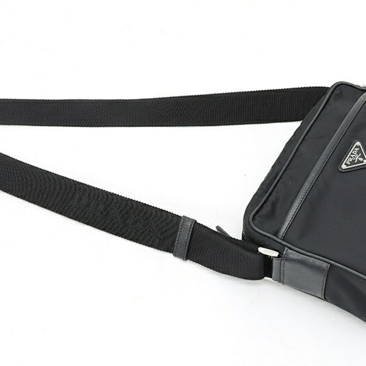 Prada Black Nylon Leather Shoulder Bag (Pre-Owned)