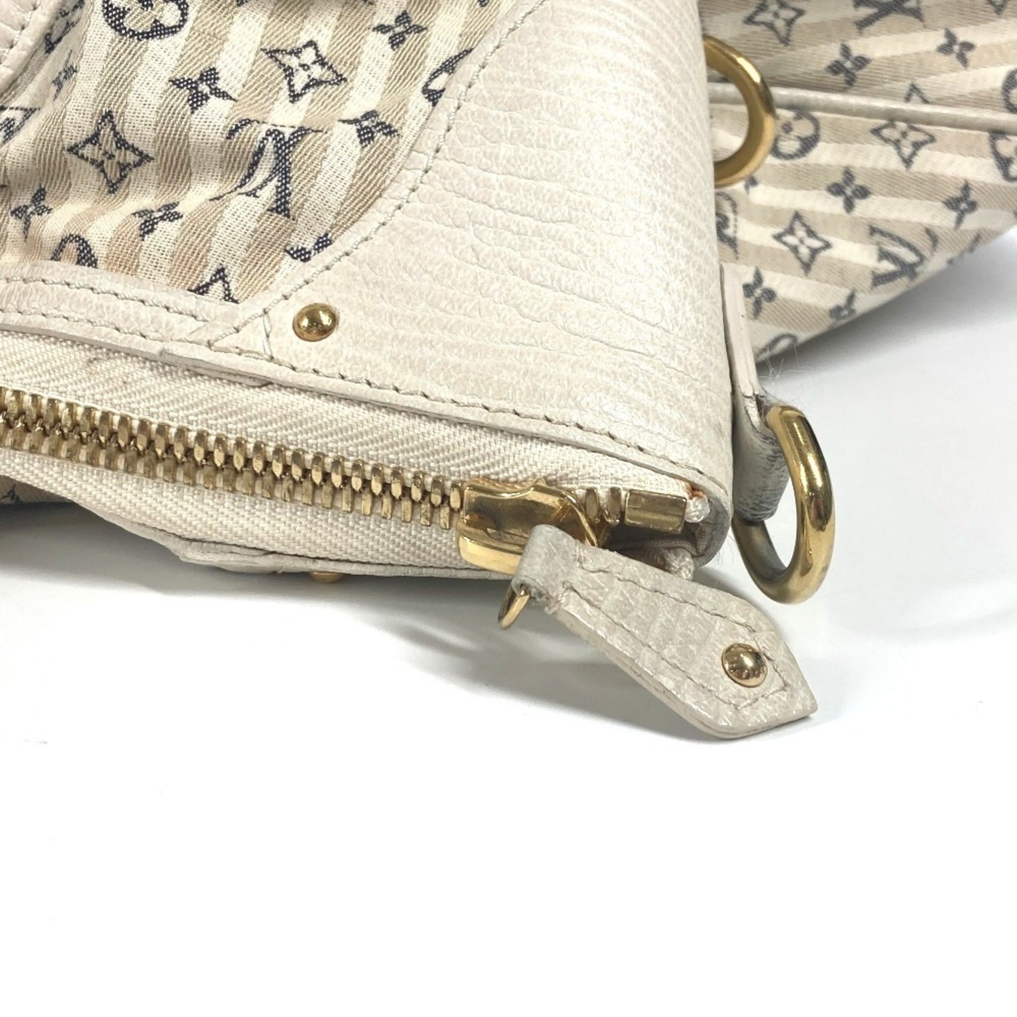 Louis Vuitton Blue White Monogram Mini Handbag Shoulder Bag Tote Bag (Pre-Owned)