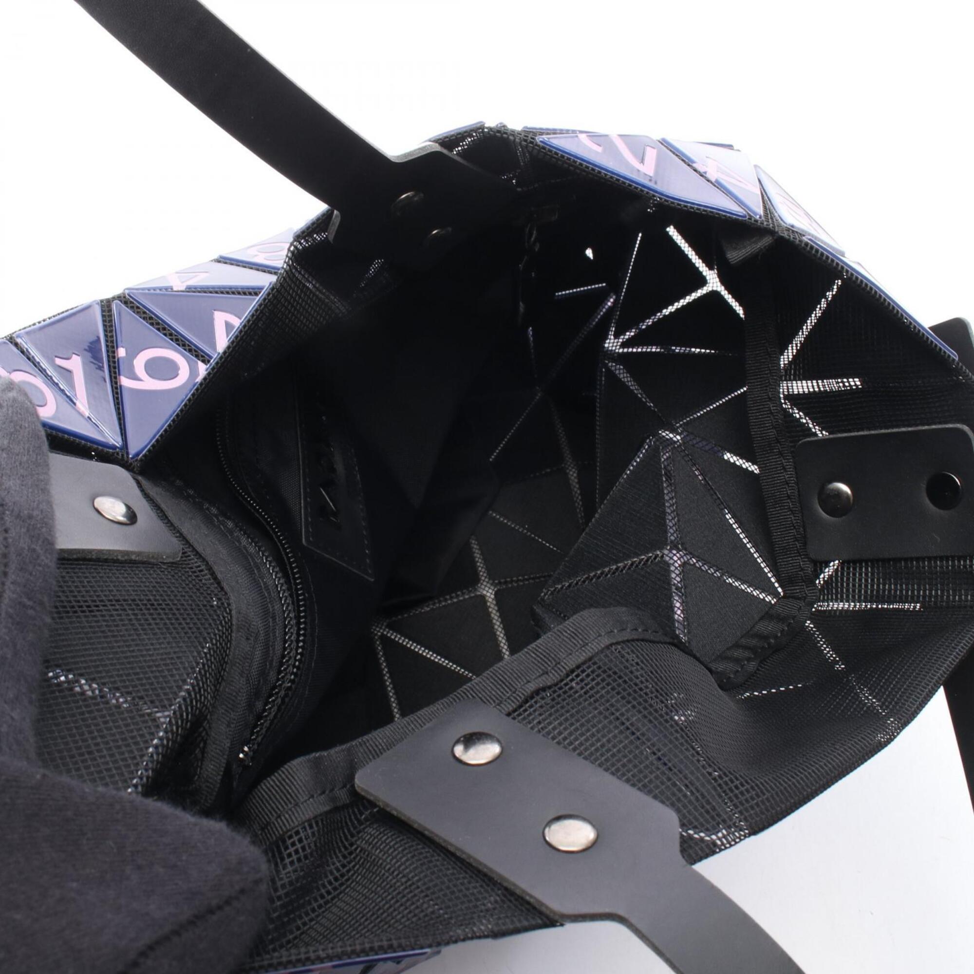 Bao Bao Issey Miyake Navy Pink Coated Canvas Handbag Tote Bag (Pre-Owned)
