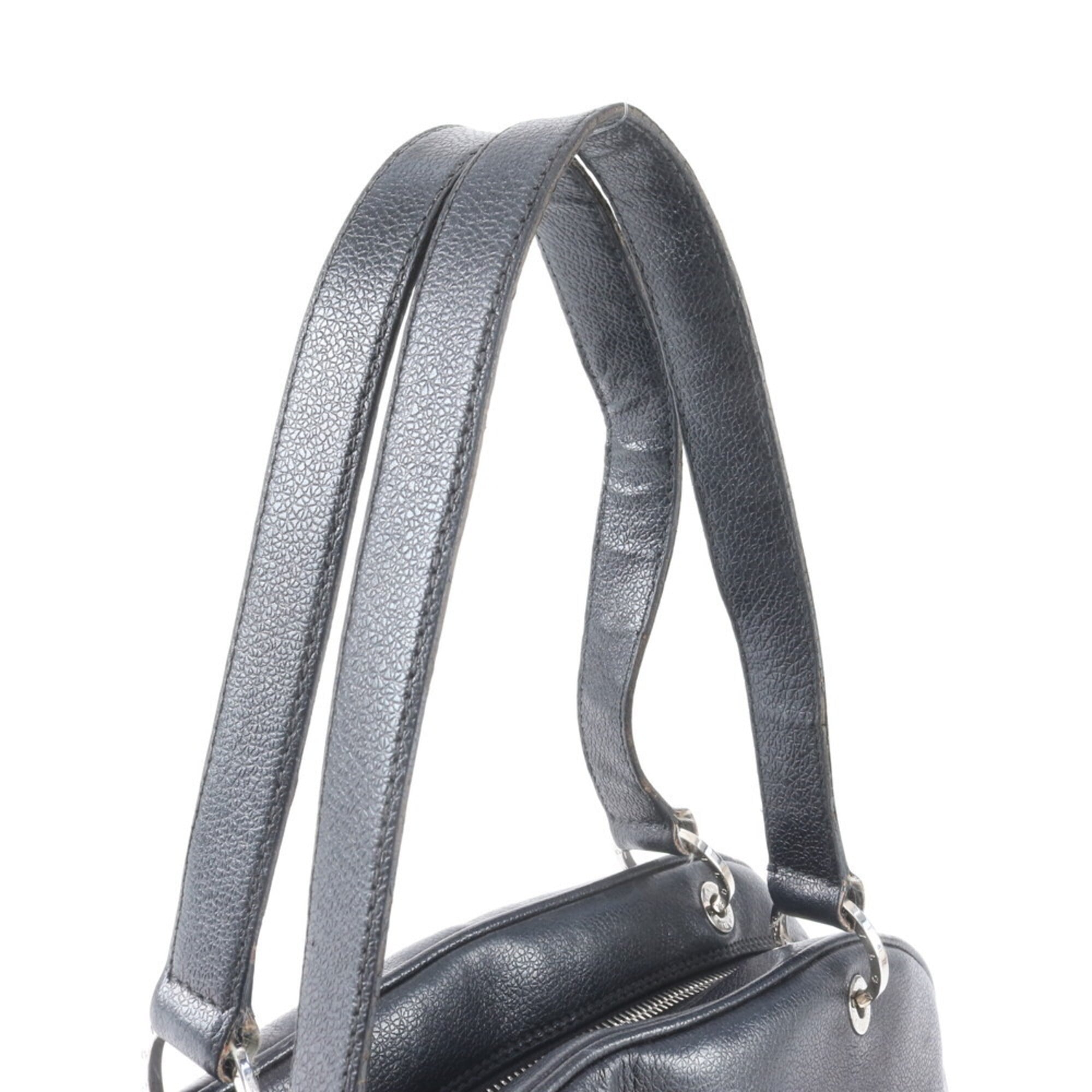 Bvlgari Black Leather Handbag Shoulder Bag (Pre-Owned)