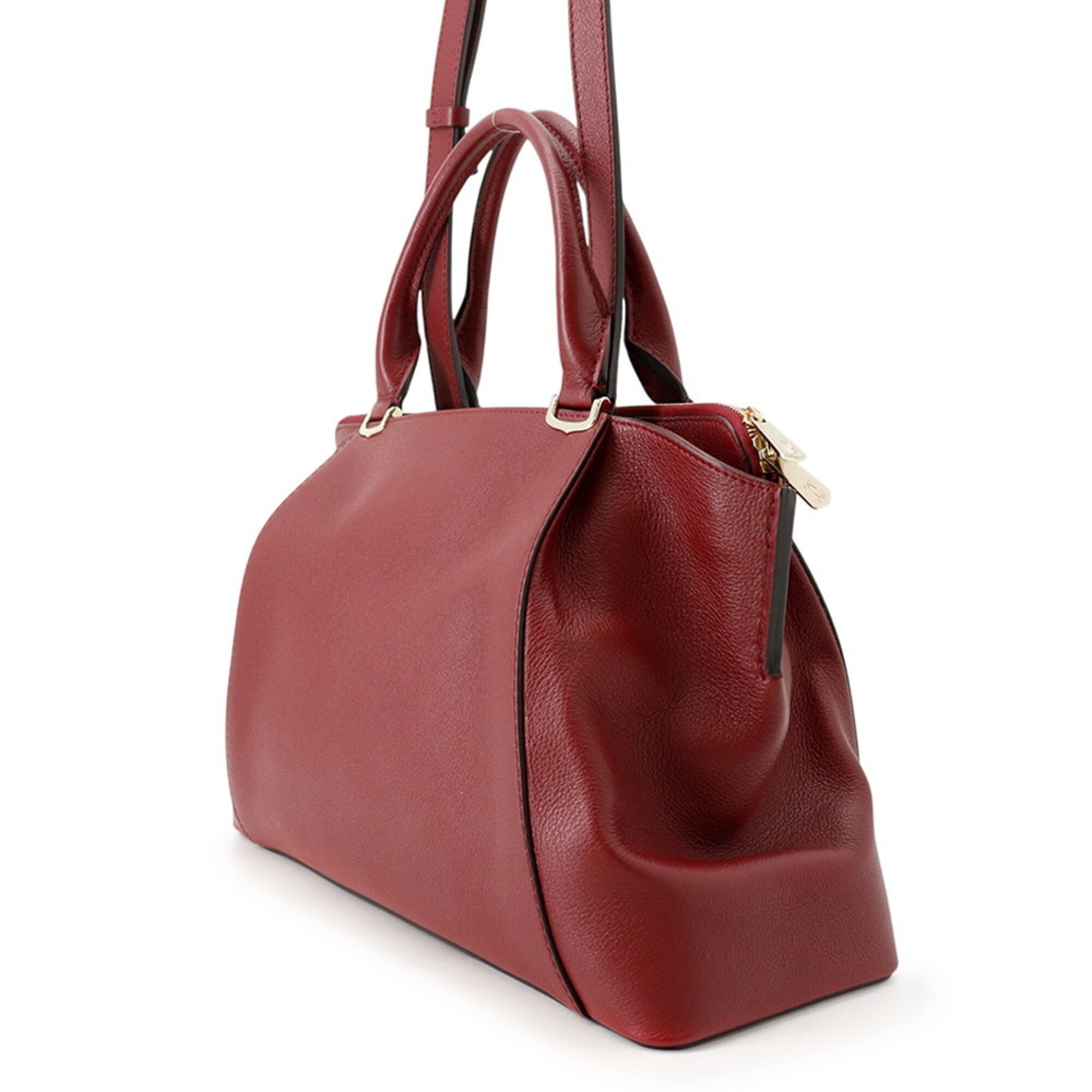 Cartier Bordeaux Leather Handbag Shoulder Bag (Pre-Owned)