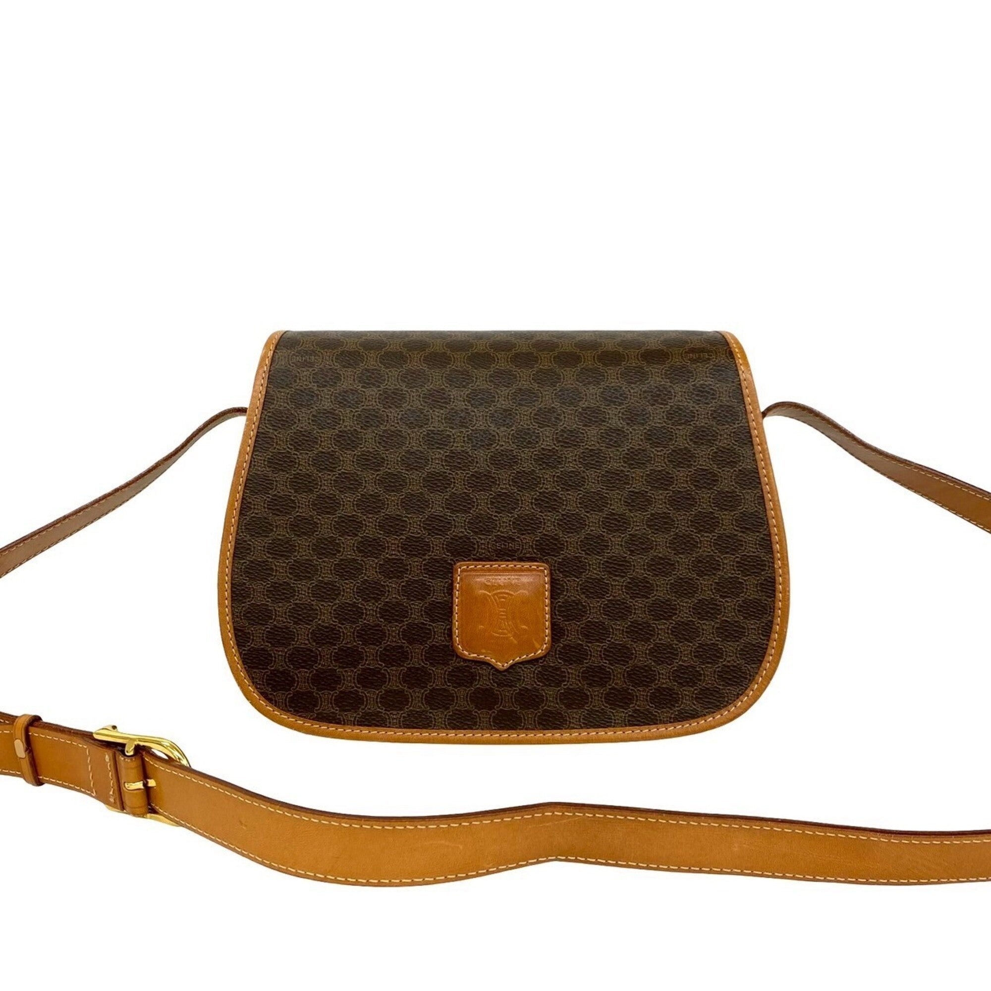 Celine Brown Leather Pvc Shoulder Bag (Pre-Owned)