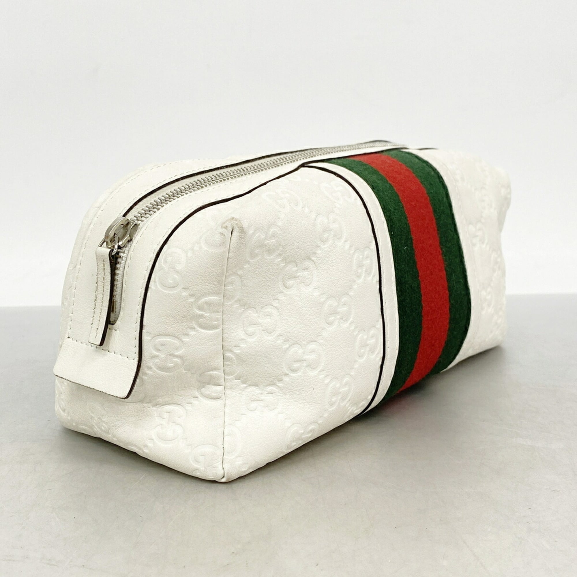 Gucci White Leather Pouch (Pre-Owned)