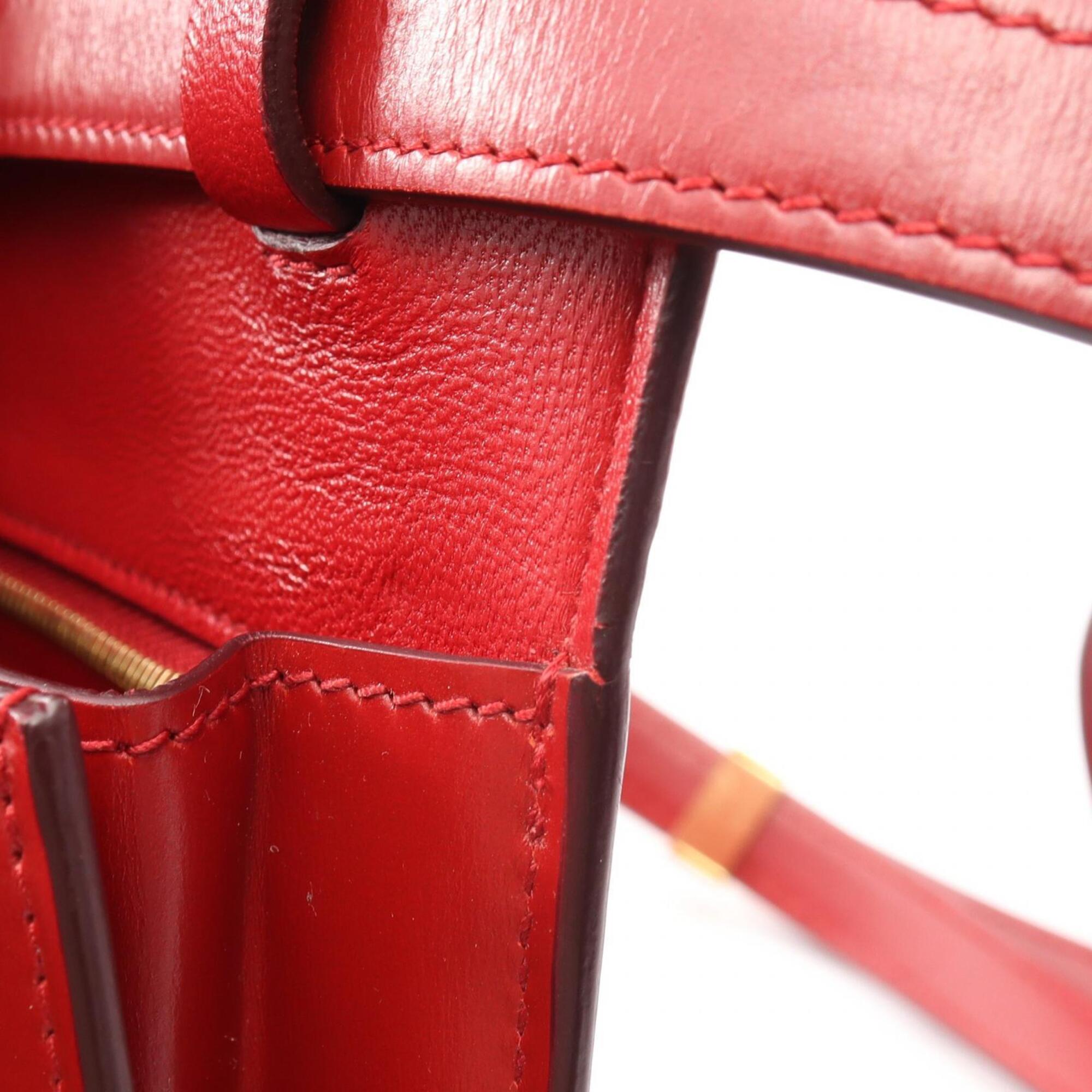 Celine Red Color Leather Handbag Shoulder Bag (Pre-Owned)