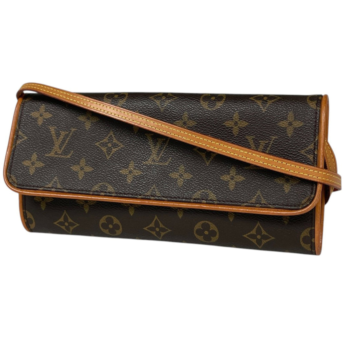 Louis Vuitton Brown Monogram Clutch Bag Pochette Shoulder Bag (Pre-Owned)