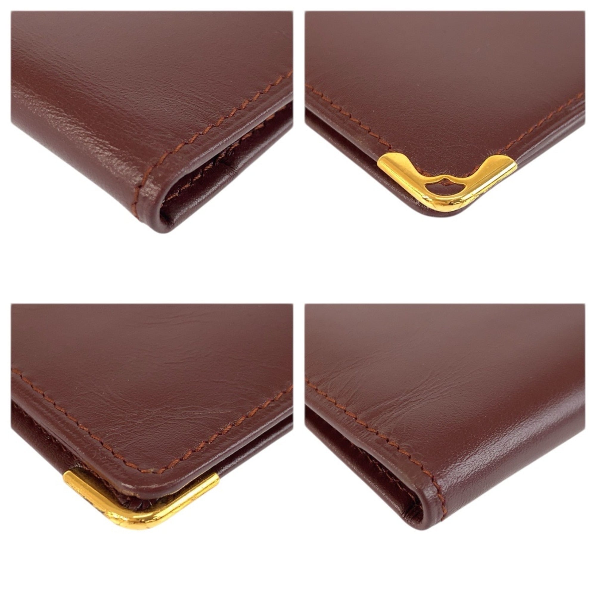 Cartier Bordeaux Leather Long Bill Wallet (Bi-Fold) (Pre-Owned)