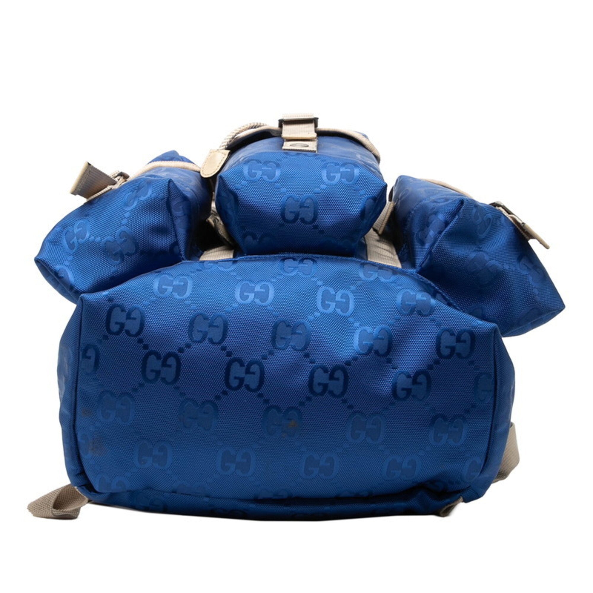 Gucci Beige Blue Nylon Backpack (Pre-Owned)