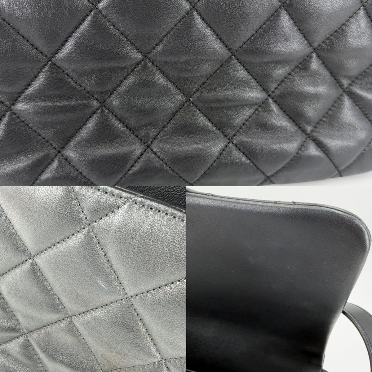 Chanel Matelasse Black Leather Shoulder Bag (Pre-Owned)