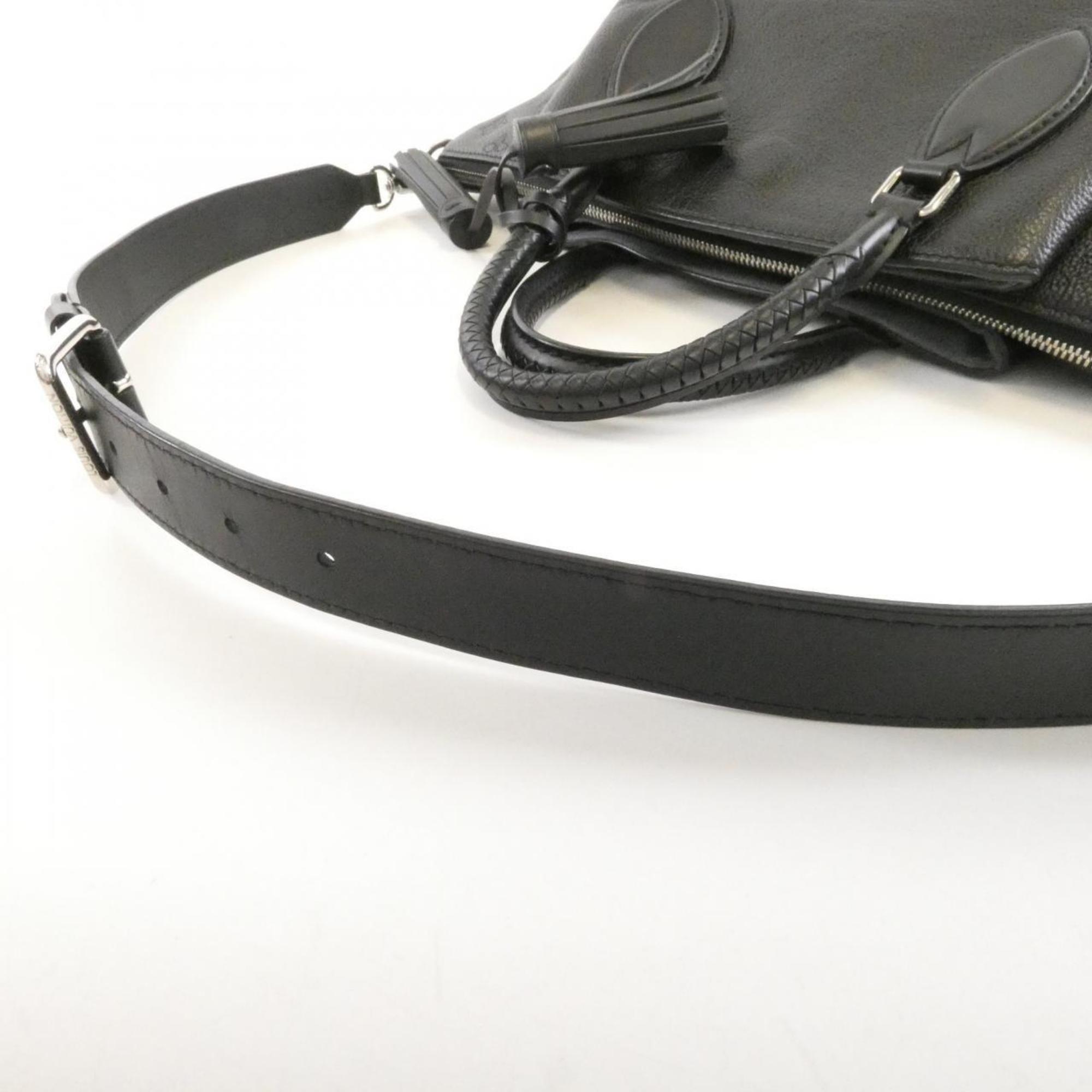 Louis Vuitton Black Leather Handbag (Pre-Owned)