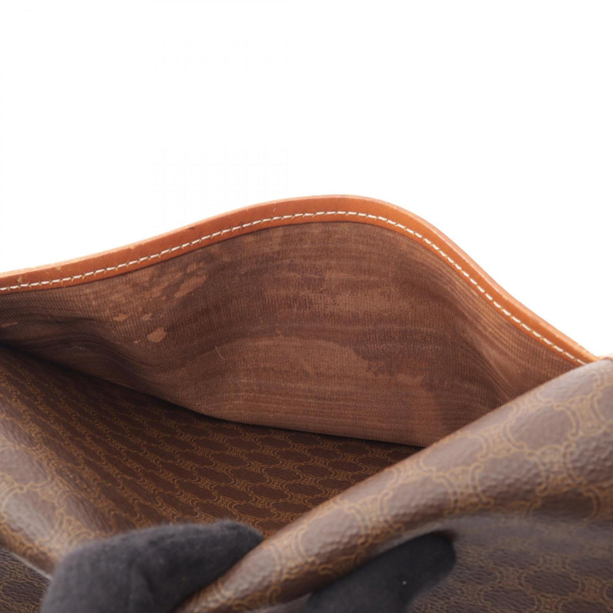 Celine Brown Coated Canvas Leather Shoulder Bag (Pre-Owned)