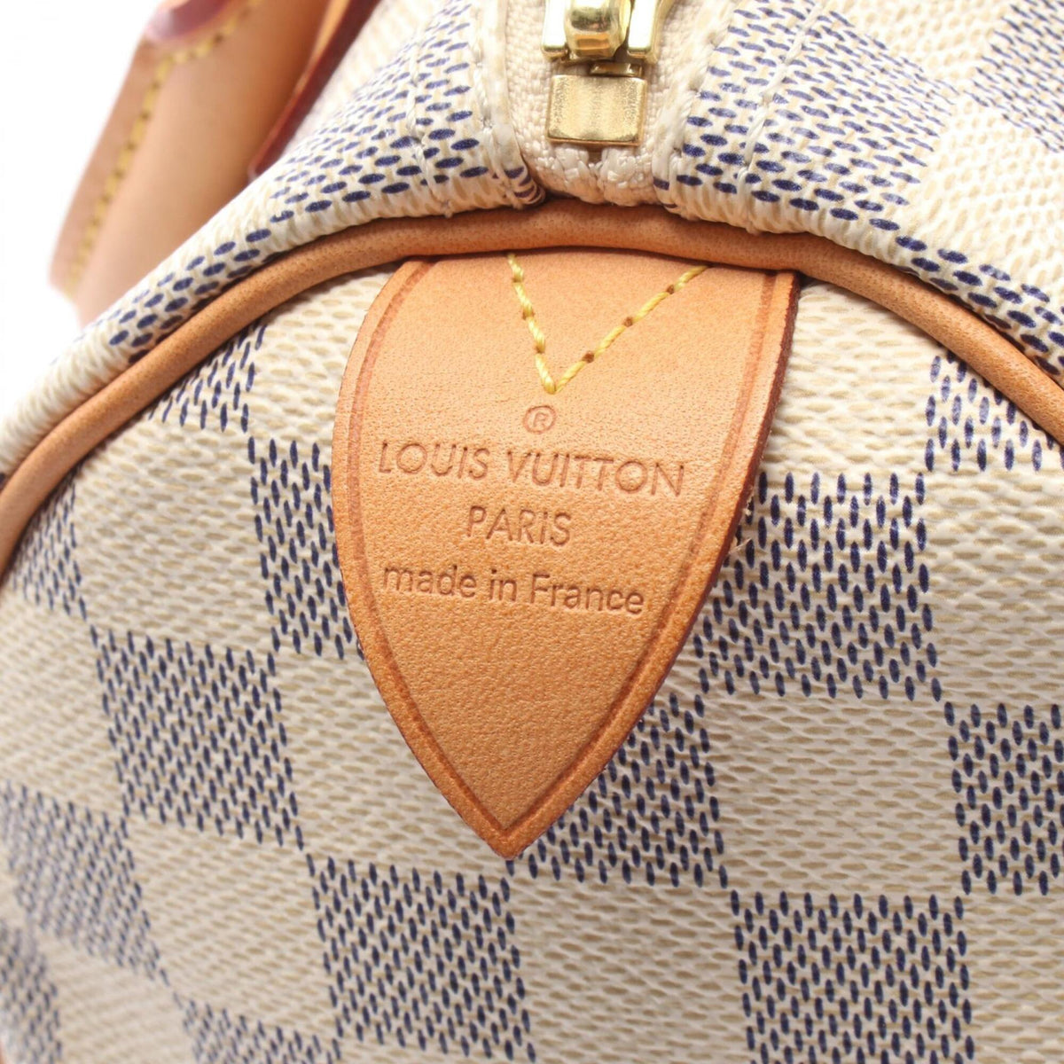 Louis Vuitton Damier Azur White Damier Azur Leather Handbag (Pre-Owned)