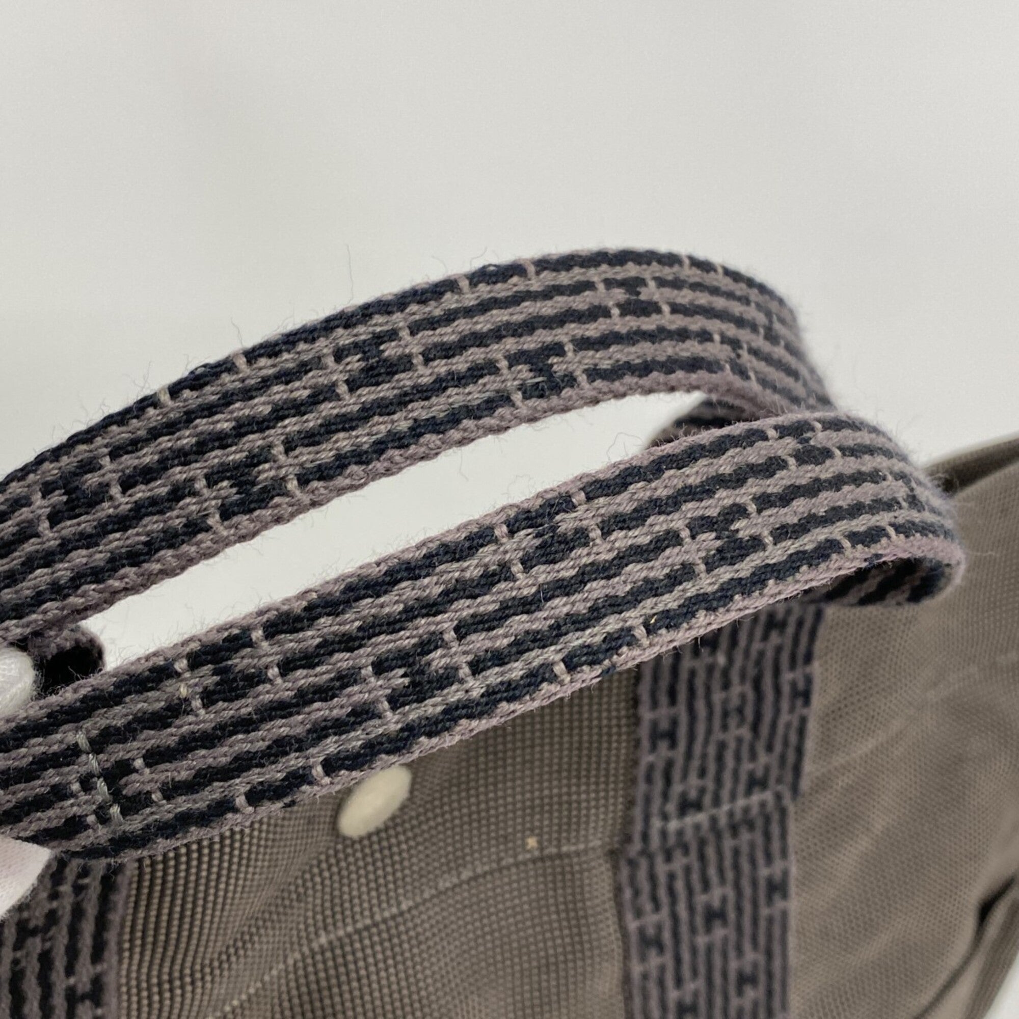 Hermes Gray Canvas Tote Bag (Pre-Owned)