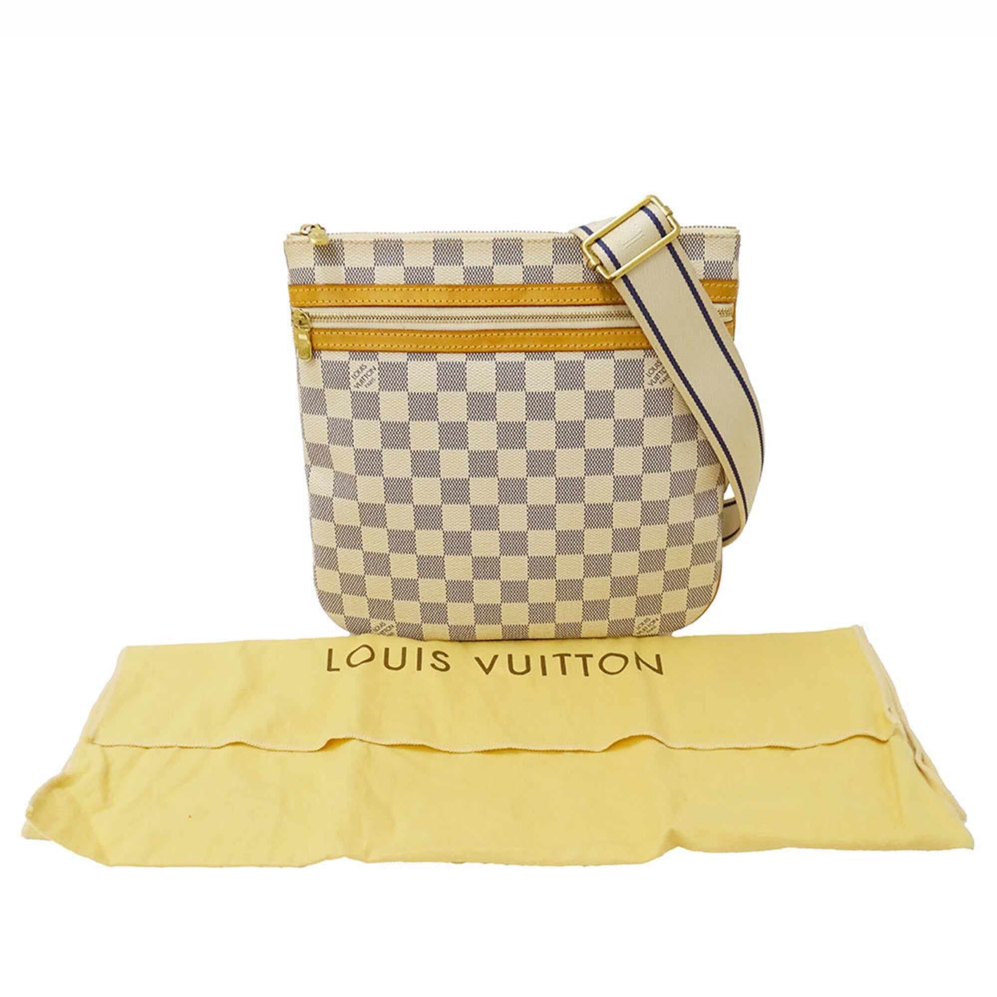 Louis Vuitton Ivory Damier Azur Canvas Pochette Shoulder Bag (Pre-Owned)
