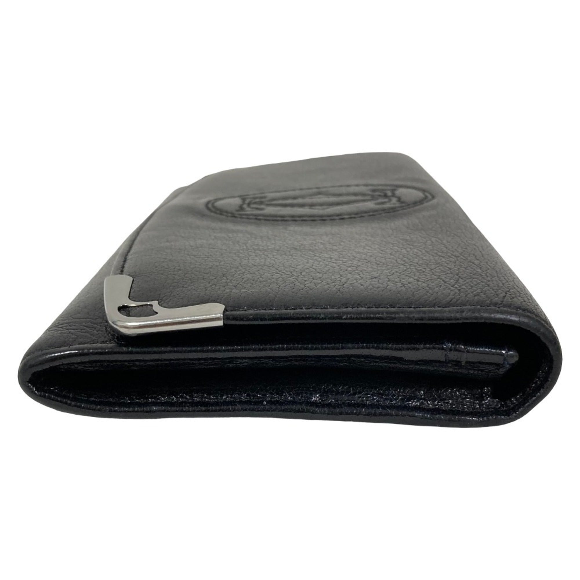 Cartier Black Leather Long Wallet (Bi-Fold) (Pre-Owned)