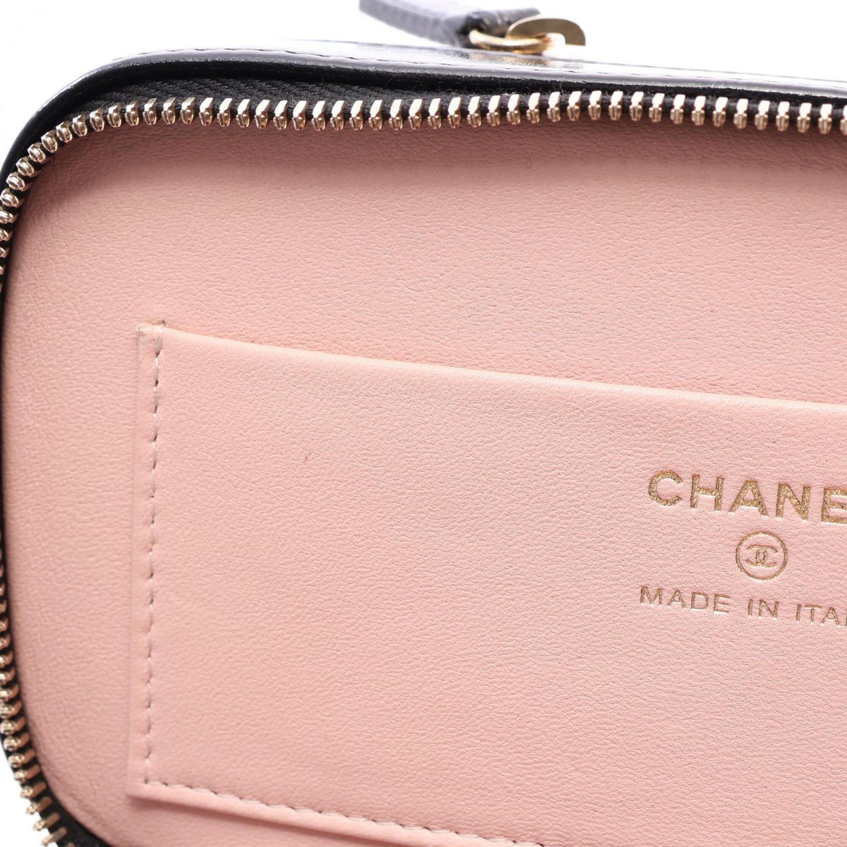 Chanel Black Leather Handbag Shoulder Bag Vanity Bag (Pre-Owned)
