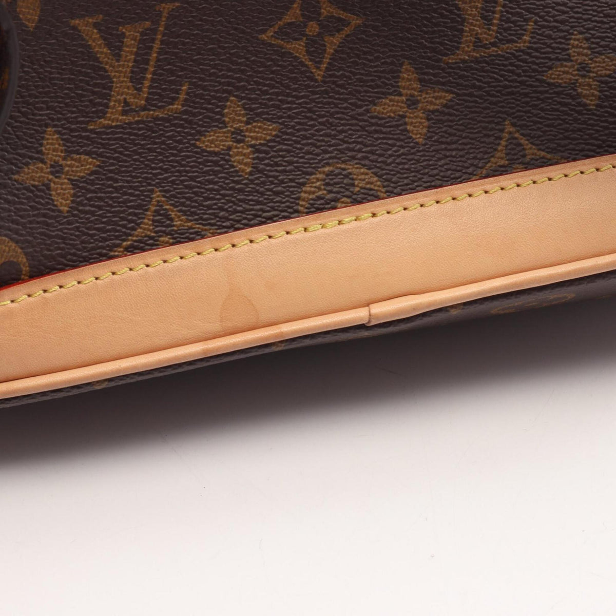 Louis Vuitton Brown Coated Canvas Leather Backpack Handbag (Pre-Owned)