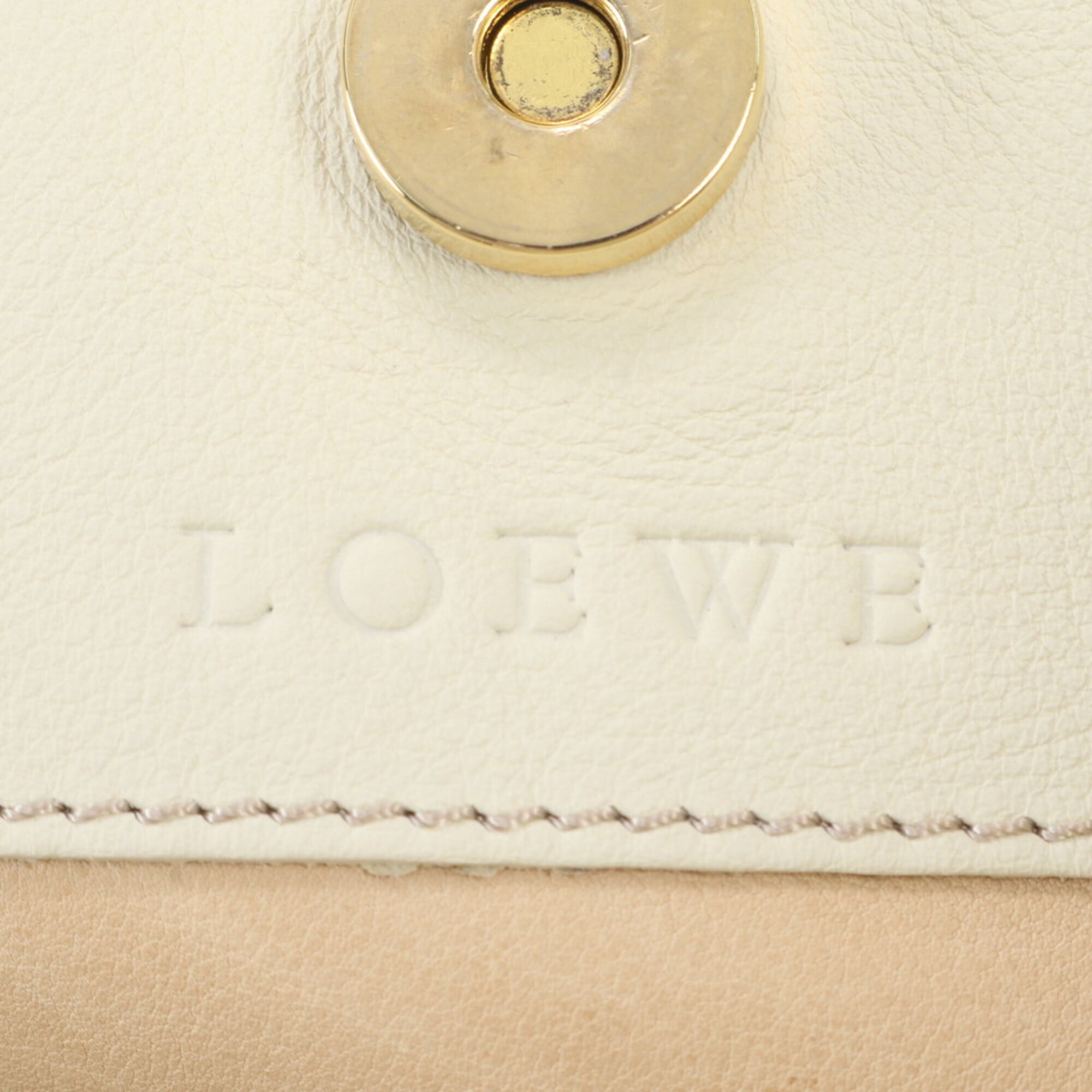 Loewe Beige Leather Handbag Shoulder Bag Tote Bag (Pre-Owned)